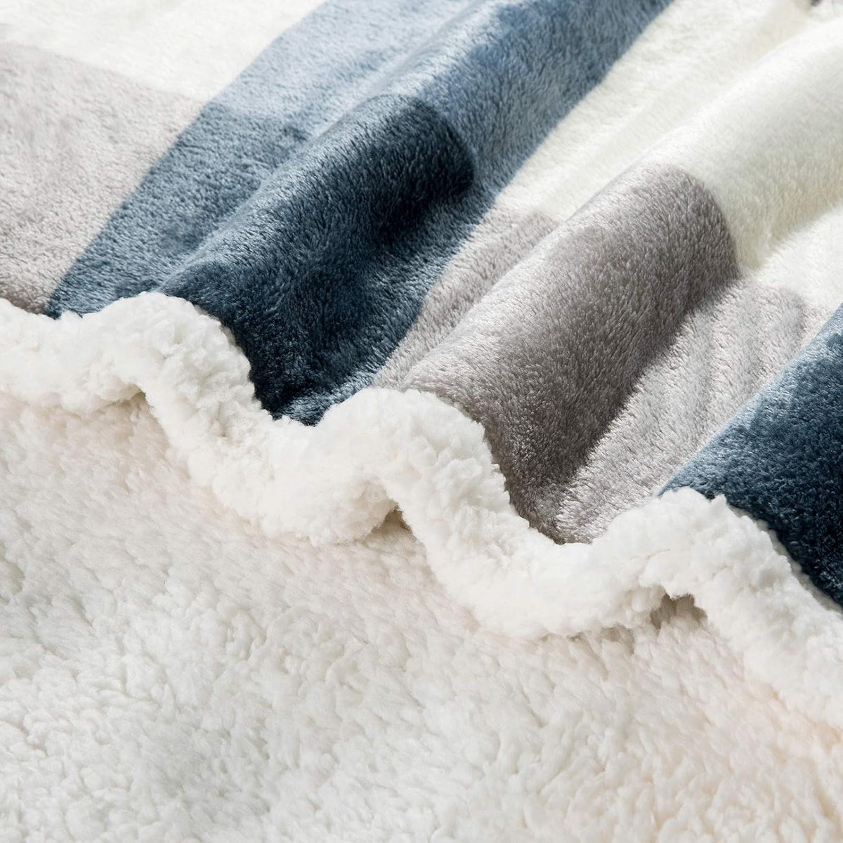 PU MEI Manta de forro polar Sherpa reversible de 60" x 80"...
