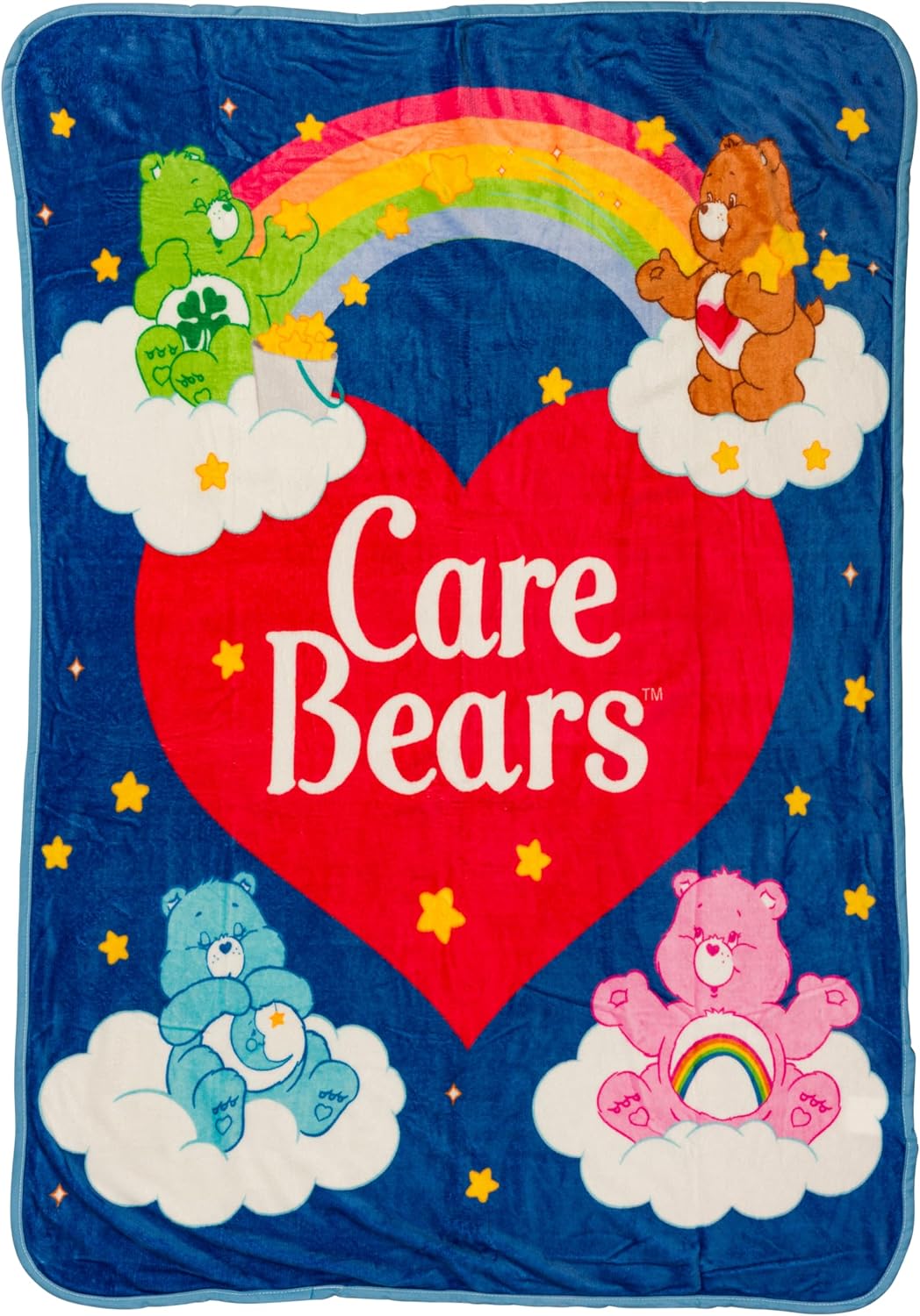 Silver Buffalo Care Bears Logo de corazón arcoíris con Cheer, Dormi...