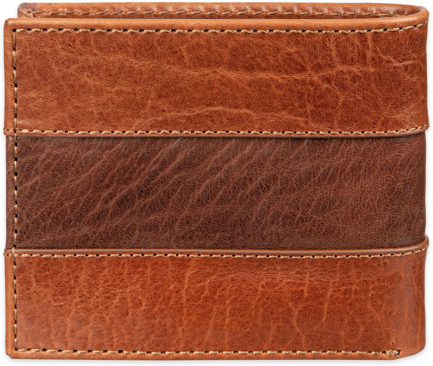Tommy Bahama Cartera de cuero genuino con capacidad extra, delgada,...