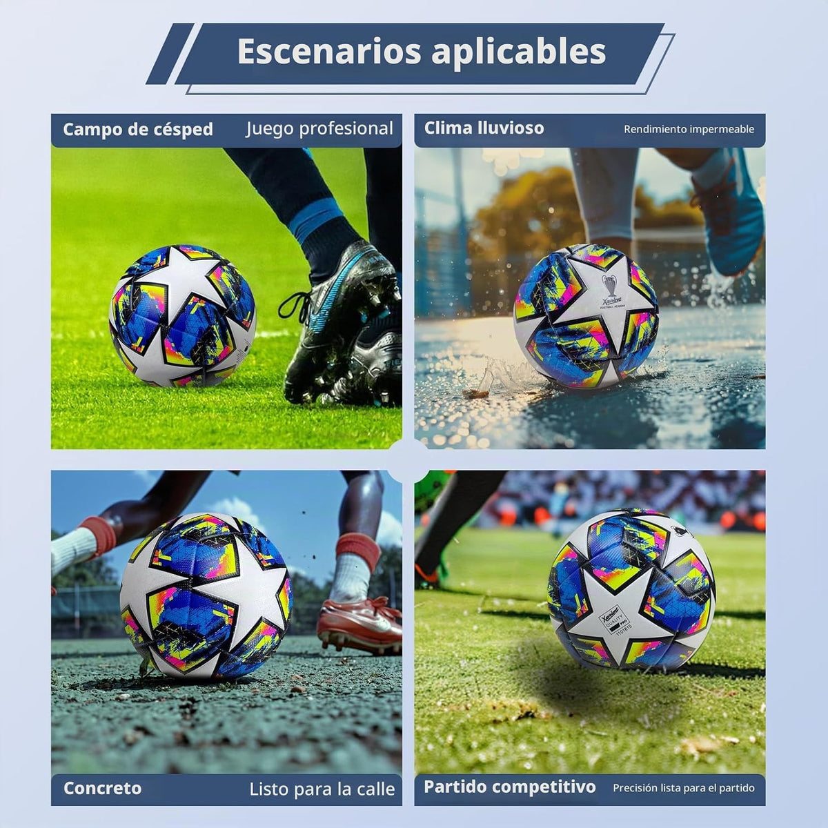 XAVOLENT Balón de fútbol profesional Tamaño 5,4 | Pelota de entrena...