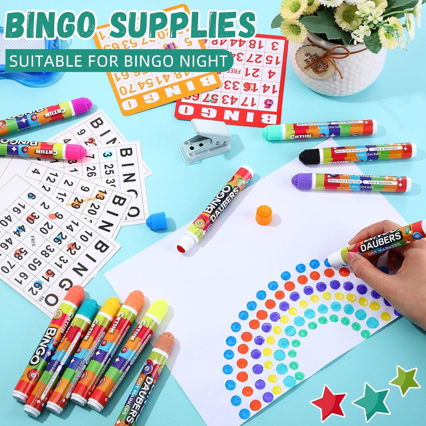 Crtiin Paquete de 72 marcadores de puntos de Bingo Daubers de 0.4 o...