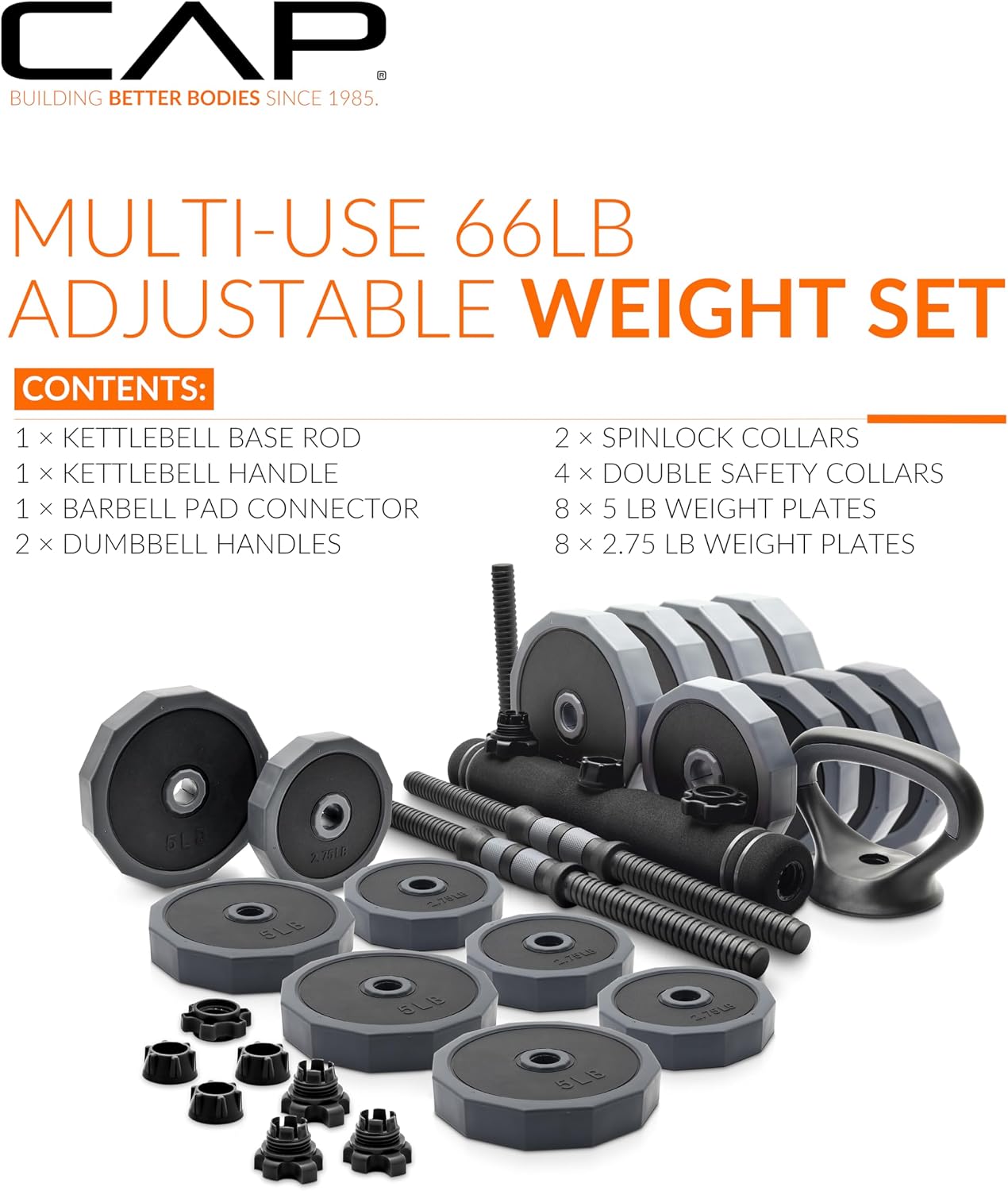 CAP Barbell Juego de Pesas Ajustables Multiusos - Mancuerna Versáti...