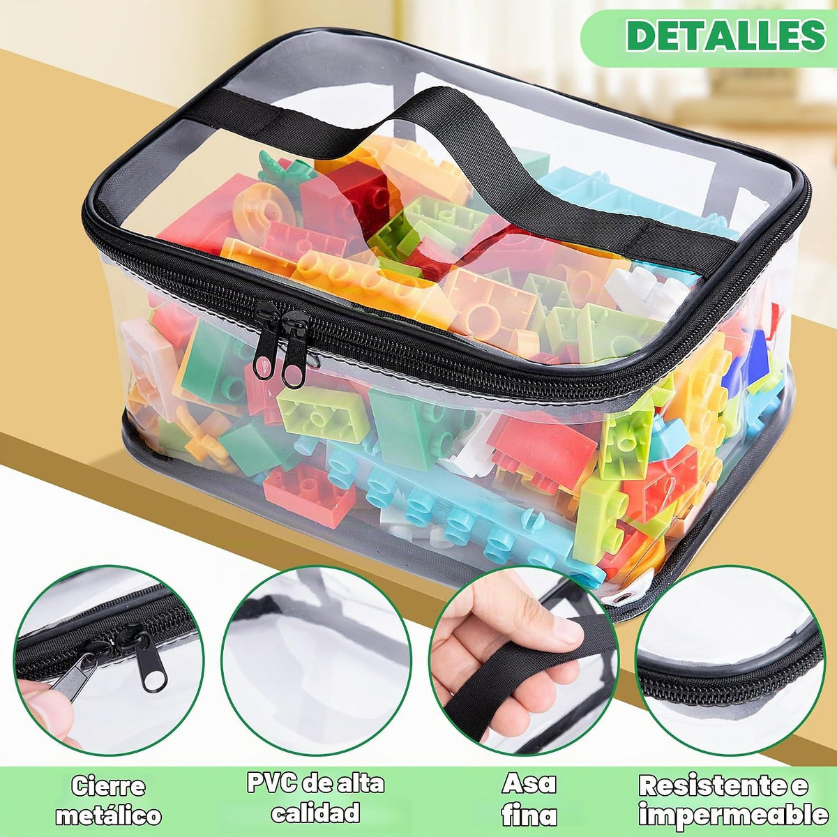 4 Paquetes de Bolsas Transparentes de Almacenamiento de Juguetes -...