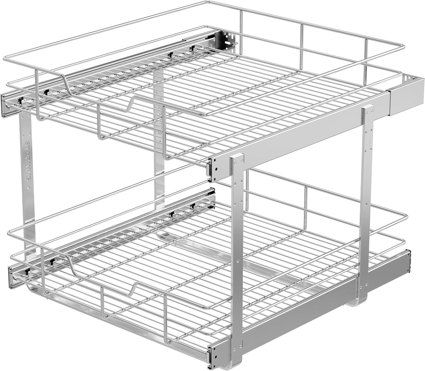 Organizador de gabinete extraíble de 2 niveles, 21 pulgadas de anch...