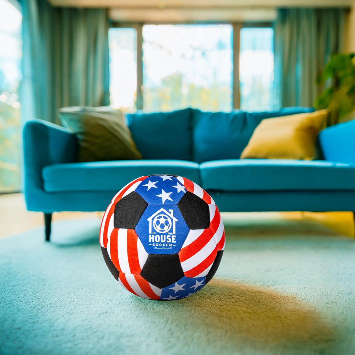 U Scored Sports in The House - Balón de fútbol acolchado tamaño 4 p...