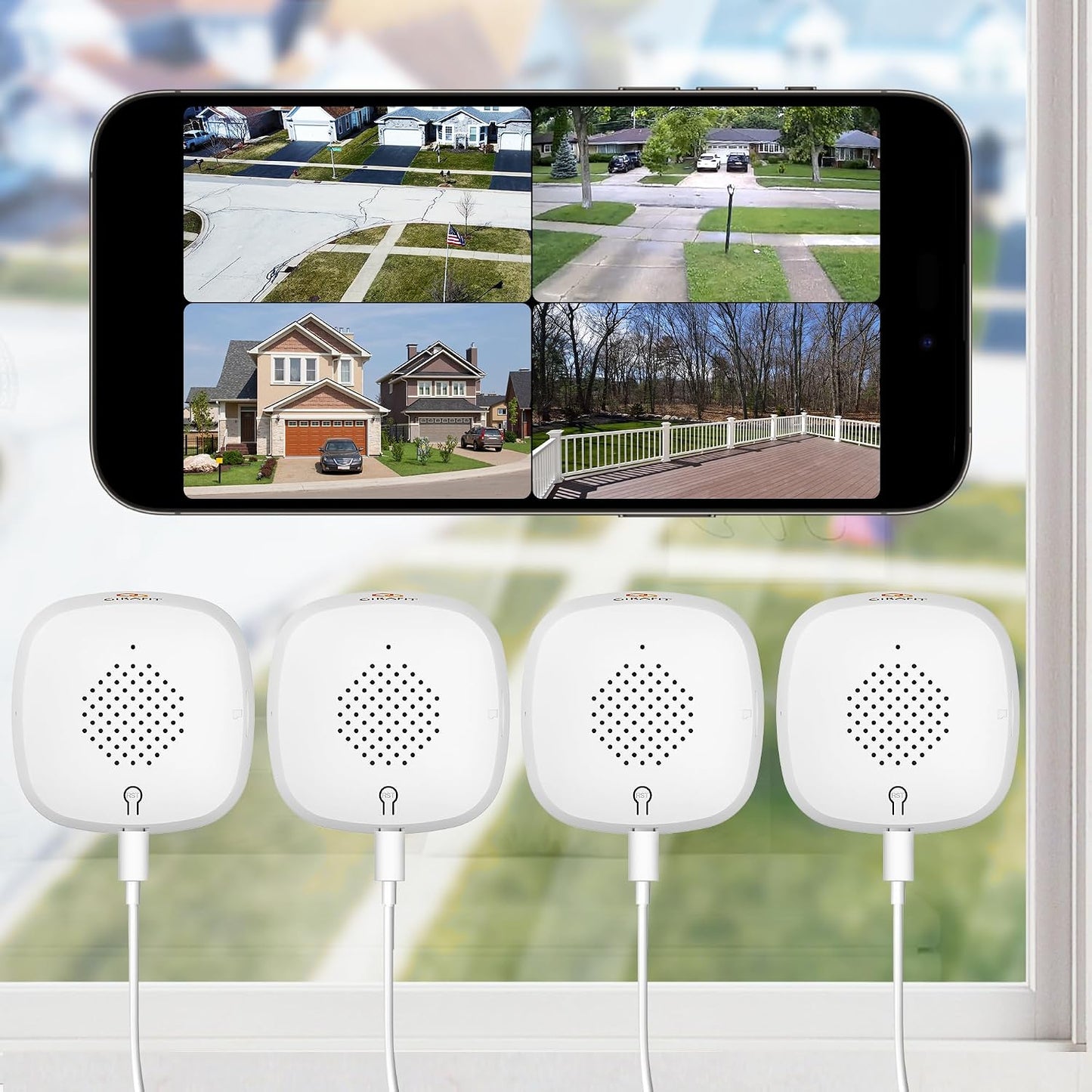 Girafit Cámara de ventana 2K, cámaras de interior WiFi de 2.4 GHz y...