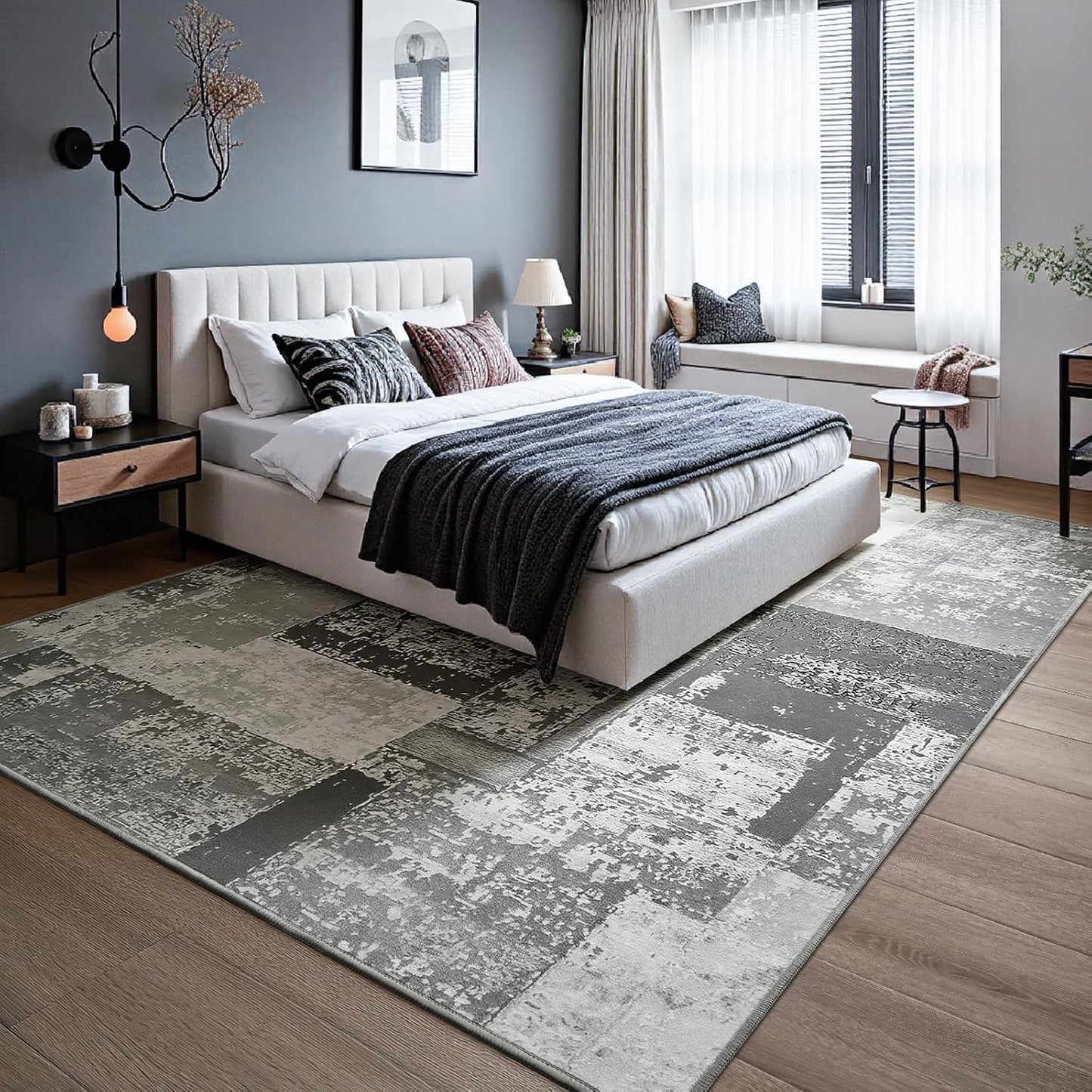 LOCHAS Alfombra para sala de estar de 6 x 9 pies, lavable y suave,...