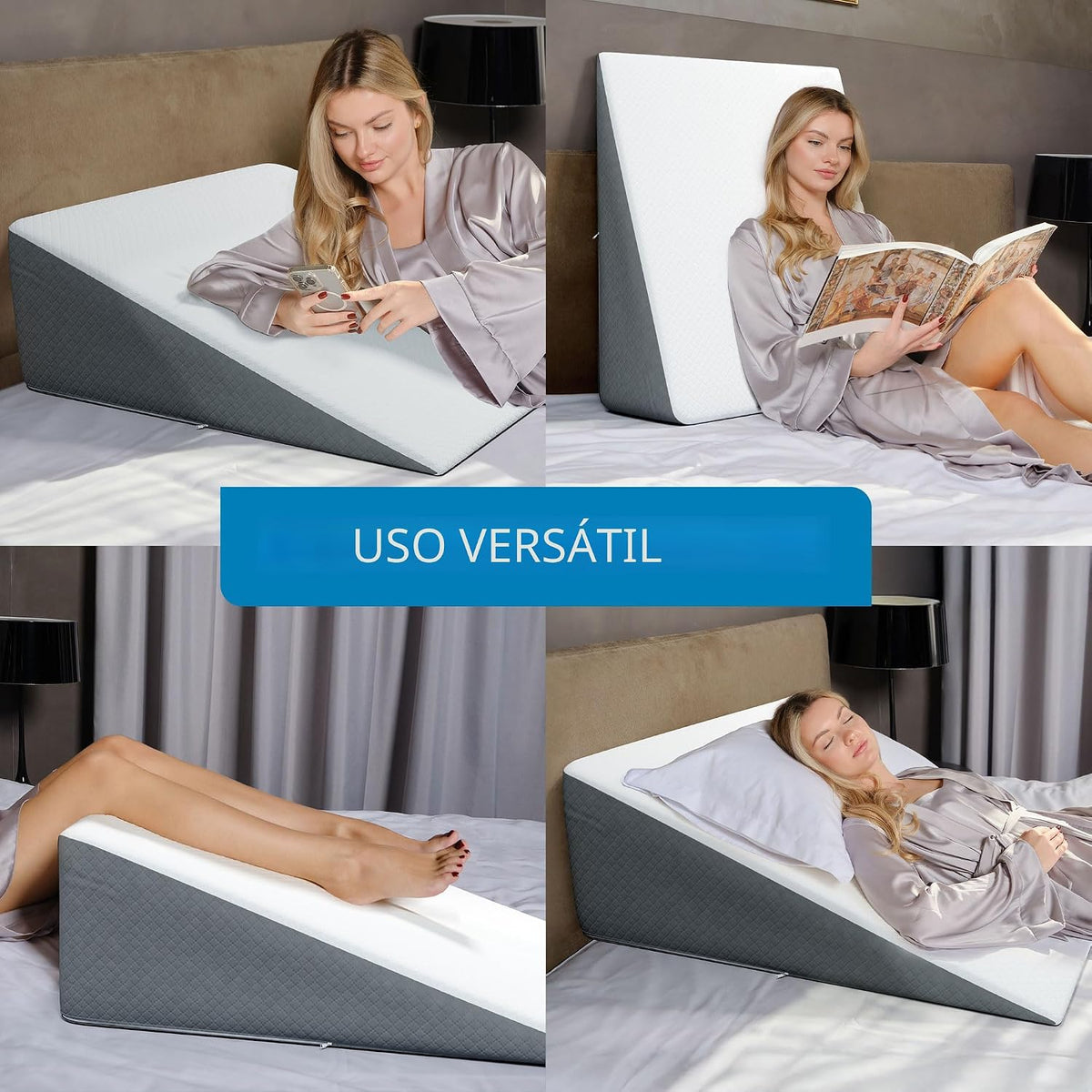 Kölbs - Almohada en forma de cuña con funda jacquard elegante para...