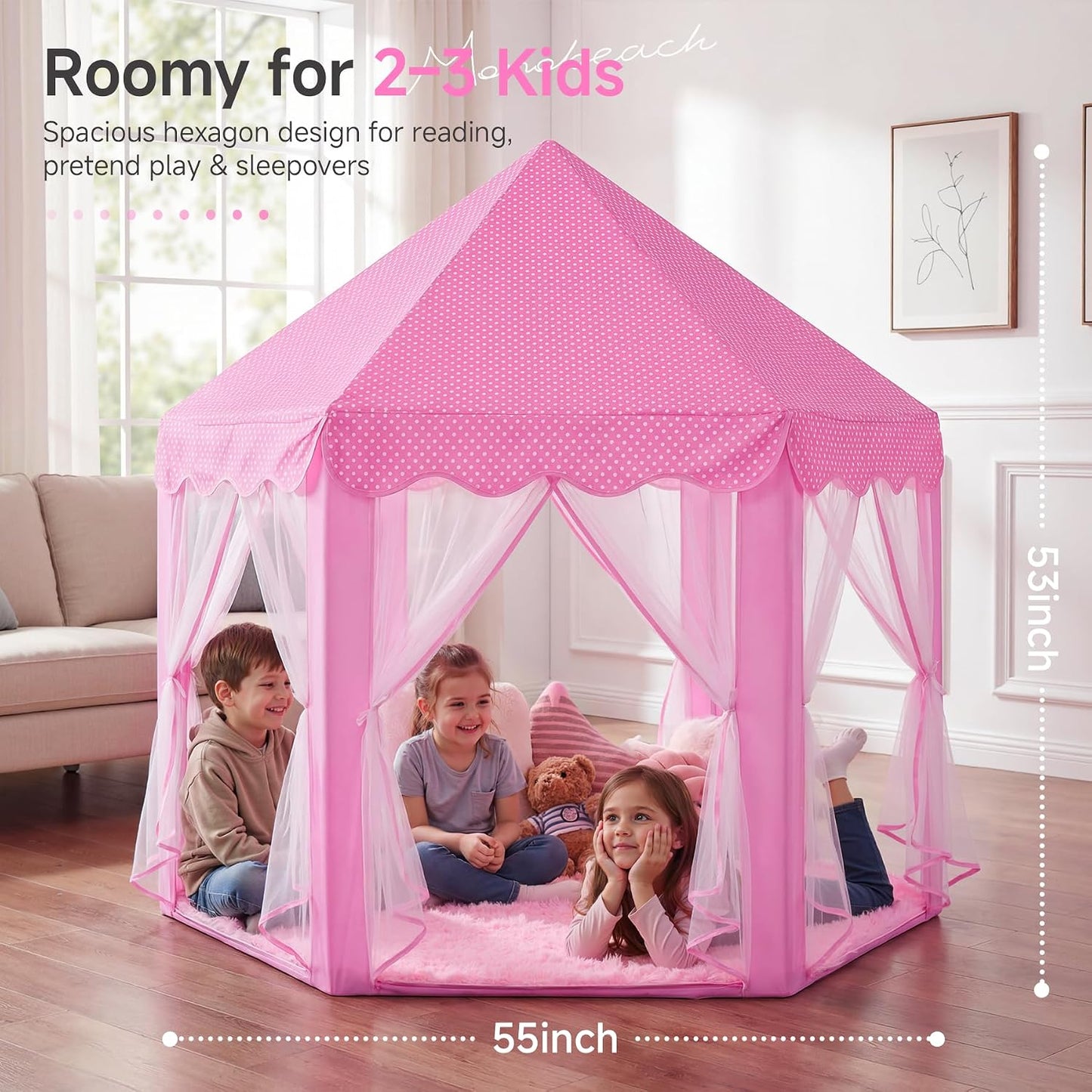 Monobeach - Tienda de campaña estilo castillo de princesa para niña...