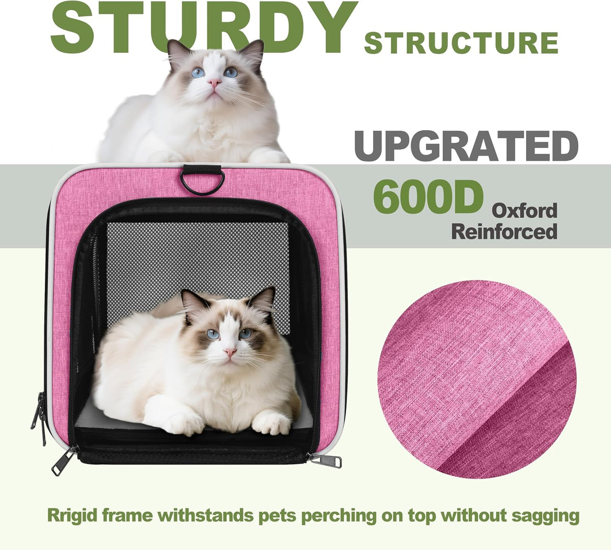 GAPZER - Transportador para gatos de 18 x 11 x 11 pulgadas, aprobad...