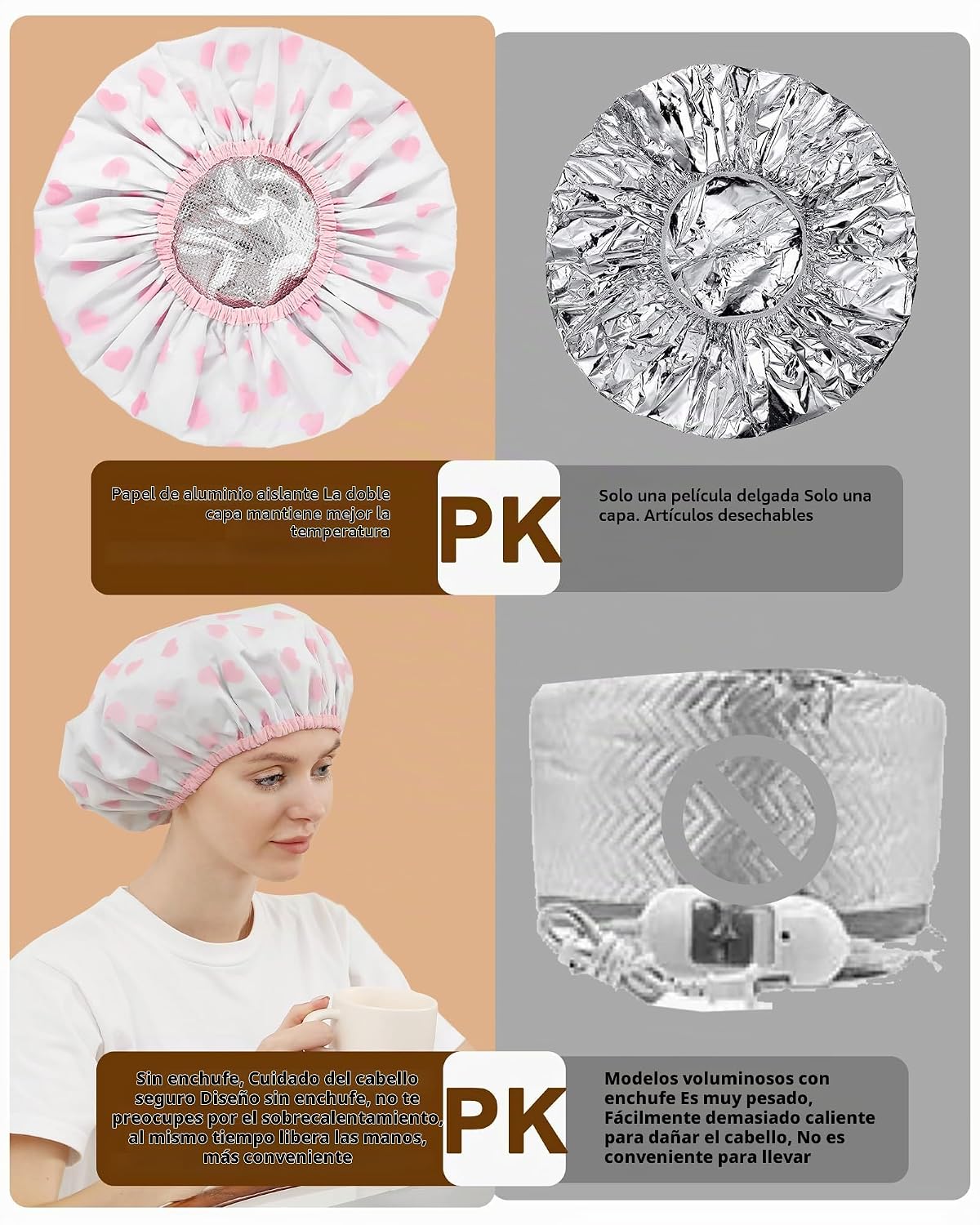 YIZIJIZI 2 Piezas Gorro Térmico para Acondicionamiento Profundo, Go...