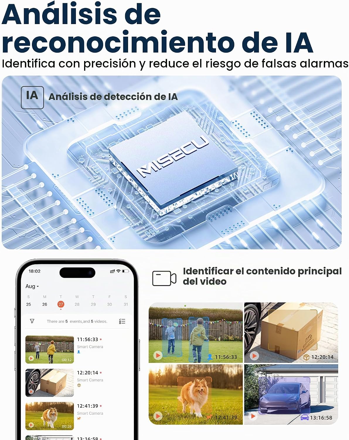 Cámara de seguridad inalámbrica para exteriores, cámaras WiFi alime...