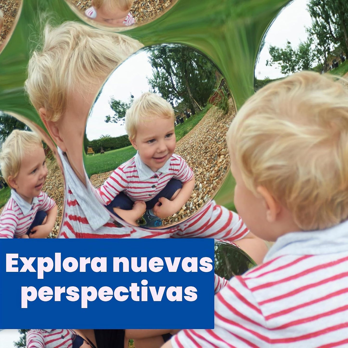 Spark &amp; Wow Espejo sensorial de pared para niños pequeños, 9 bu...