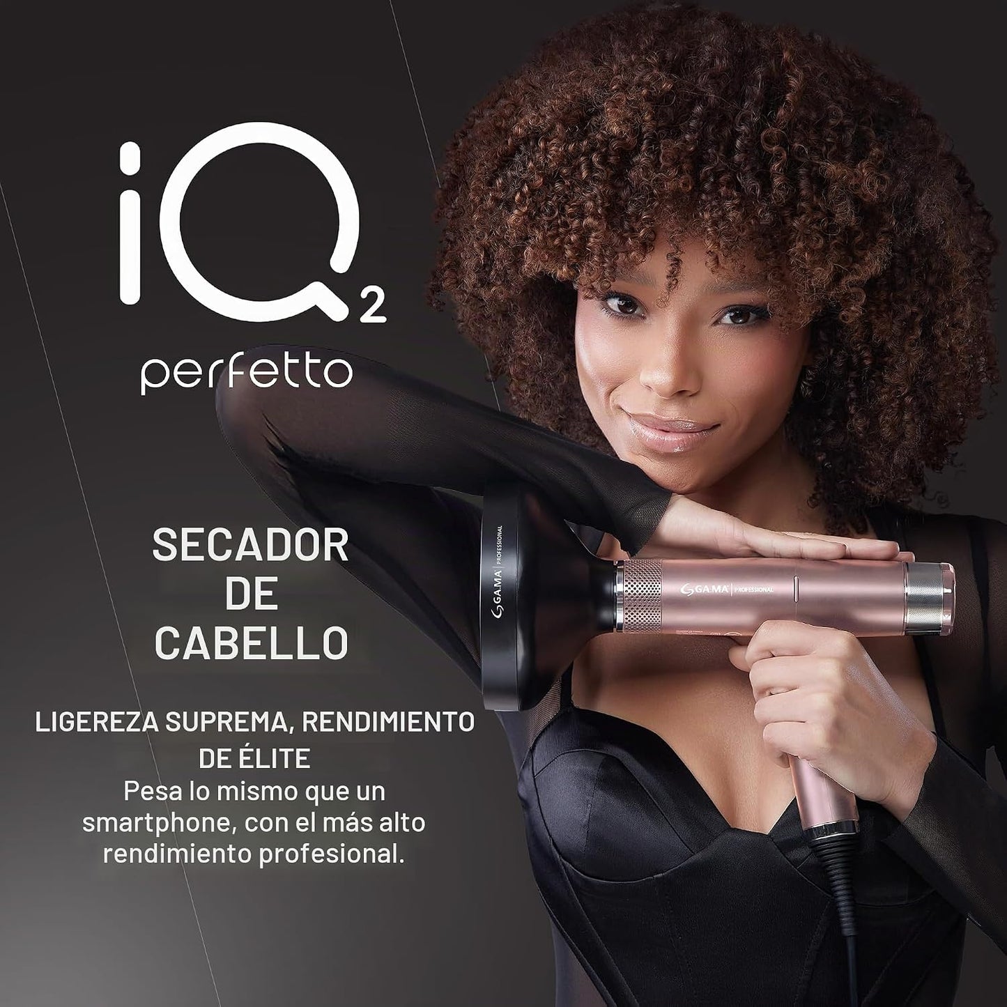 GA.MA iQ2 Perfetto - Secador de pelo con motor turbo inteligente de...
