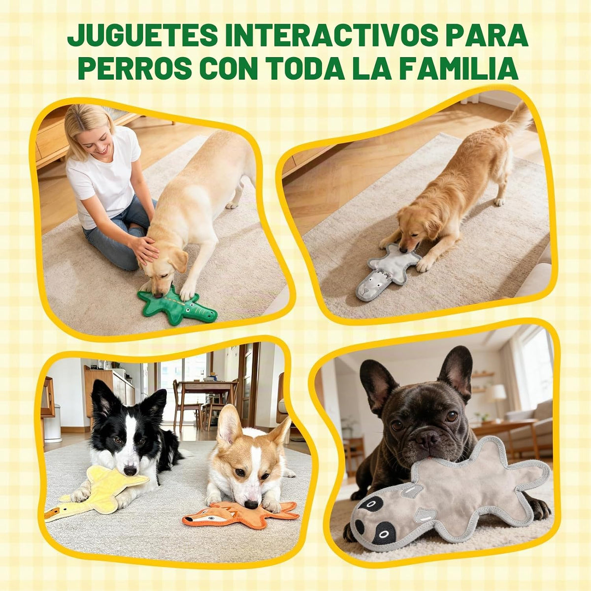 COPHCY Juguetes para perros sin relleno, juguete masticable resiste...