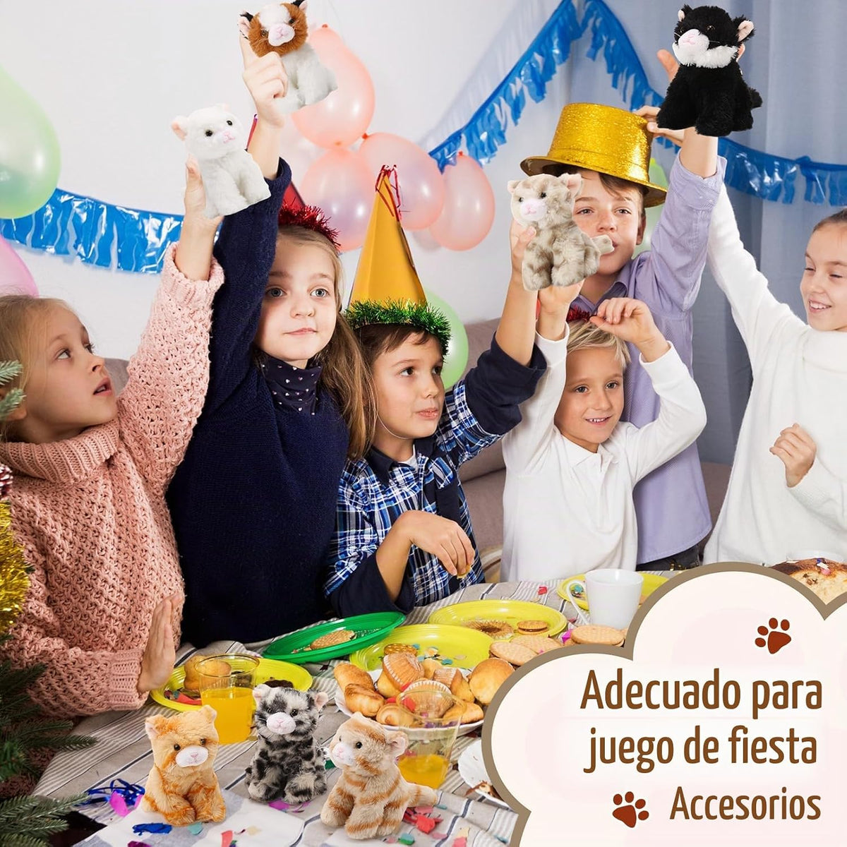 Lenwen 10 piezas de animales de peluche de gato a granel suave gati...