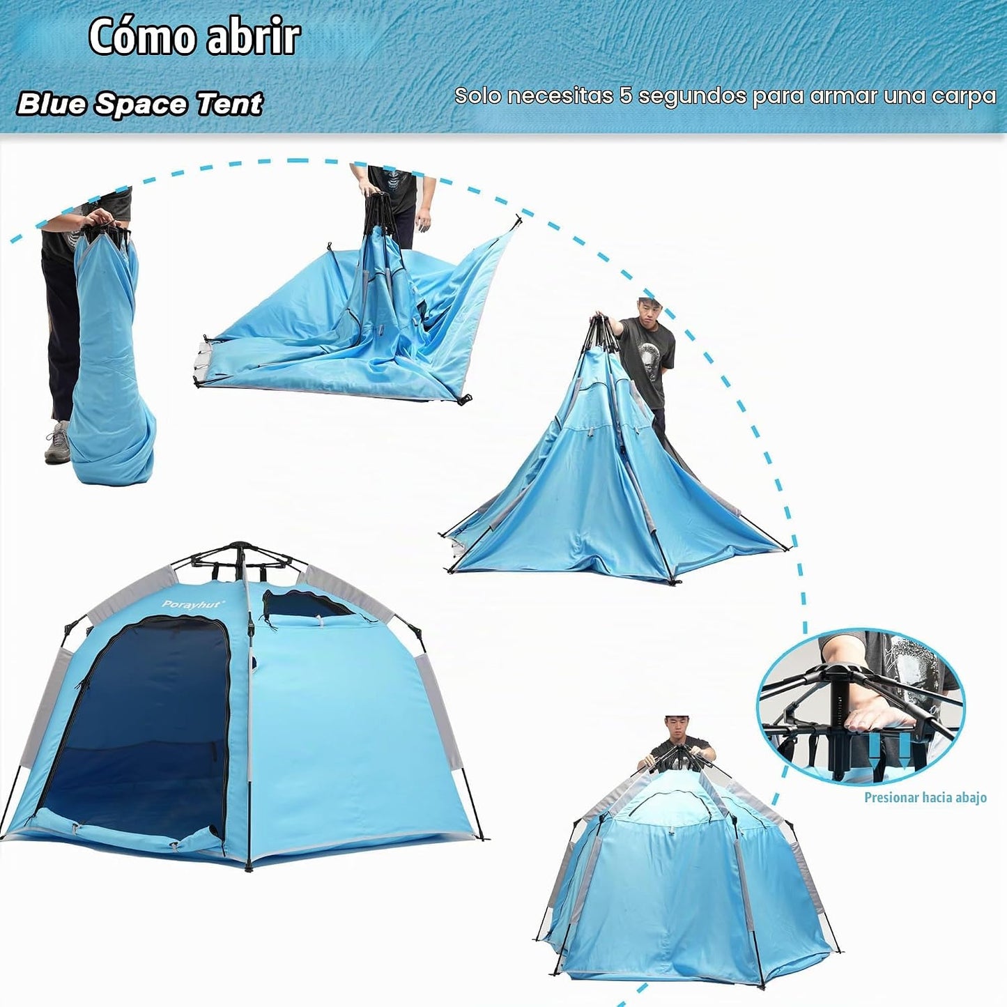 Tienda de campaña hexagonal portátil para niños con tira de luces L...