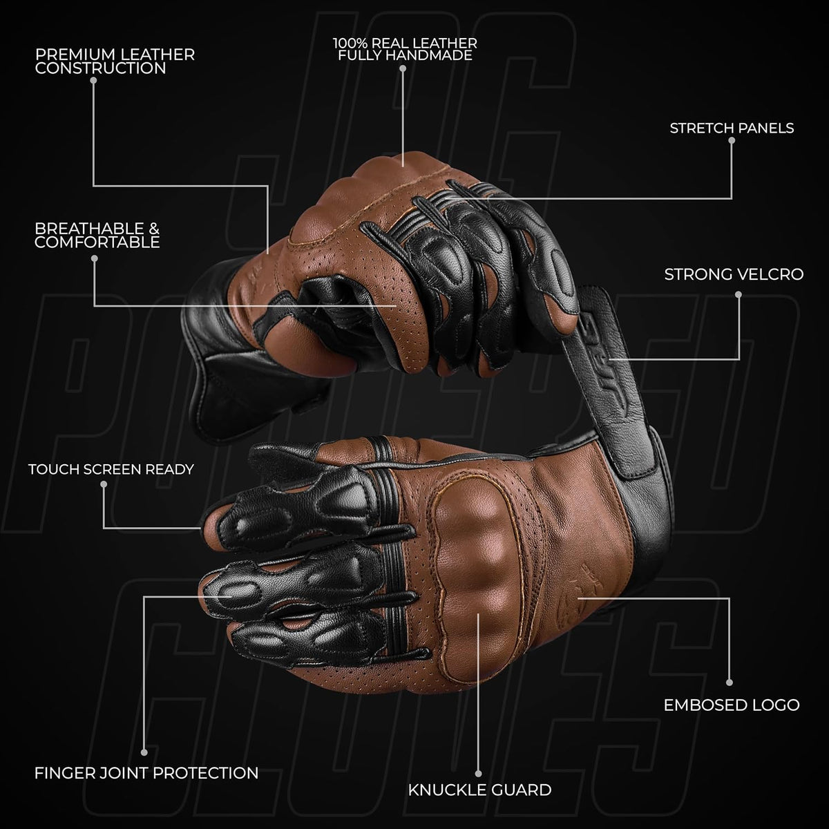 J.A.G. Guantes de motocicleta \u2013 Guantes de motocicleta perfora...
