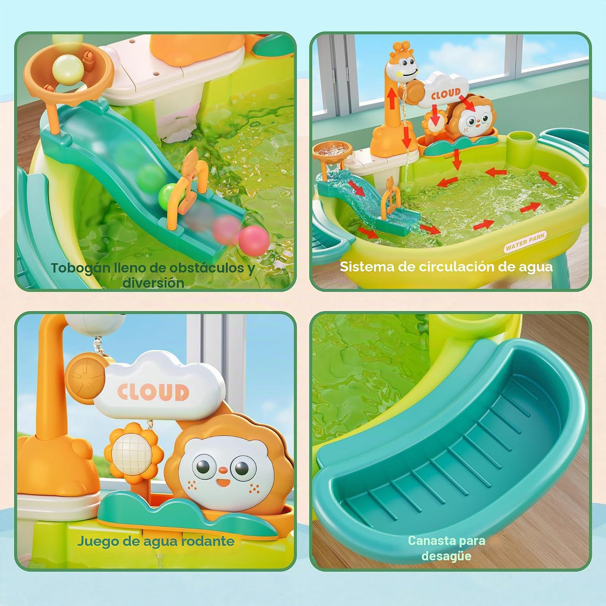 Juguetes de mesa de arena y agua para niños pequeños, fregadero de...