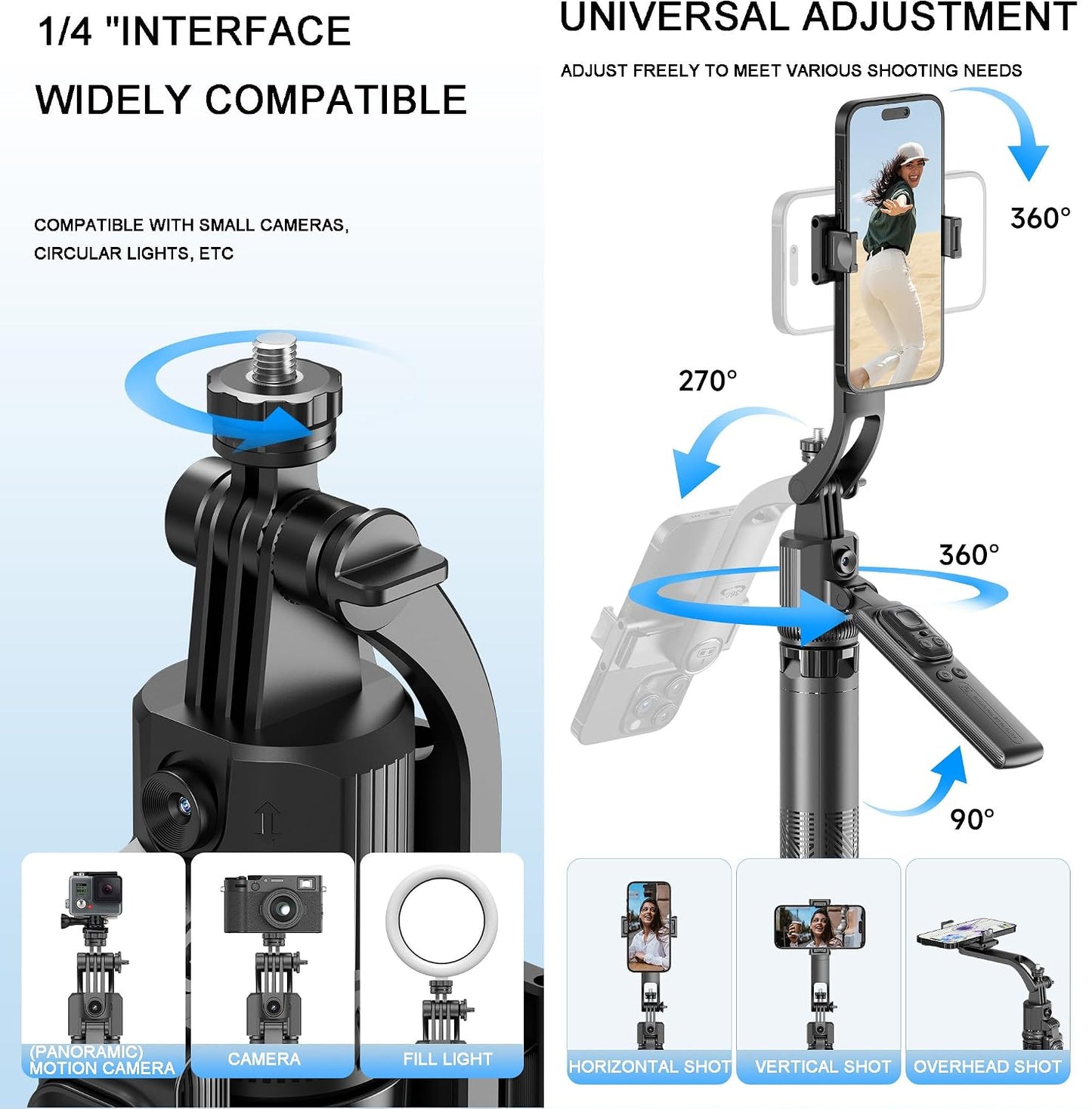 Sallnoy Trípode de seguimiento facial automático con luz y control...