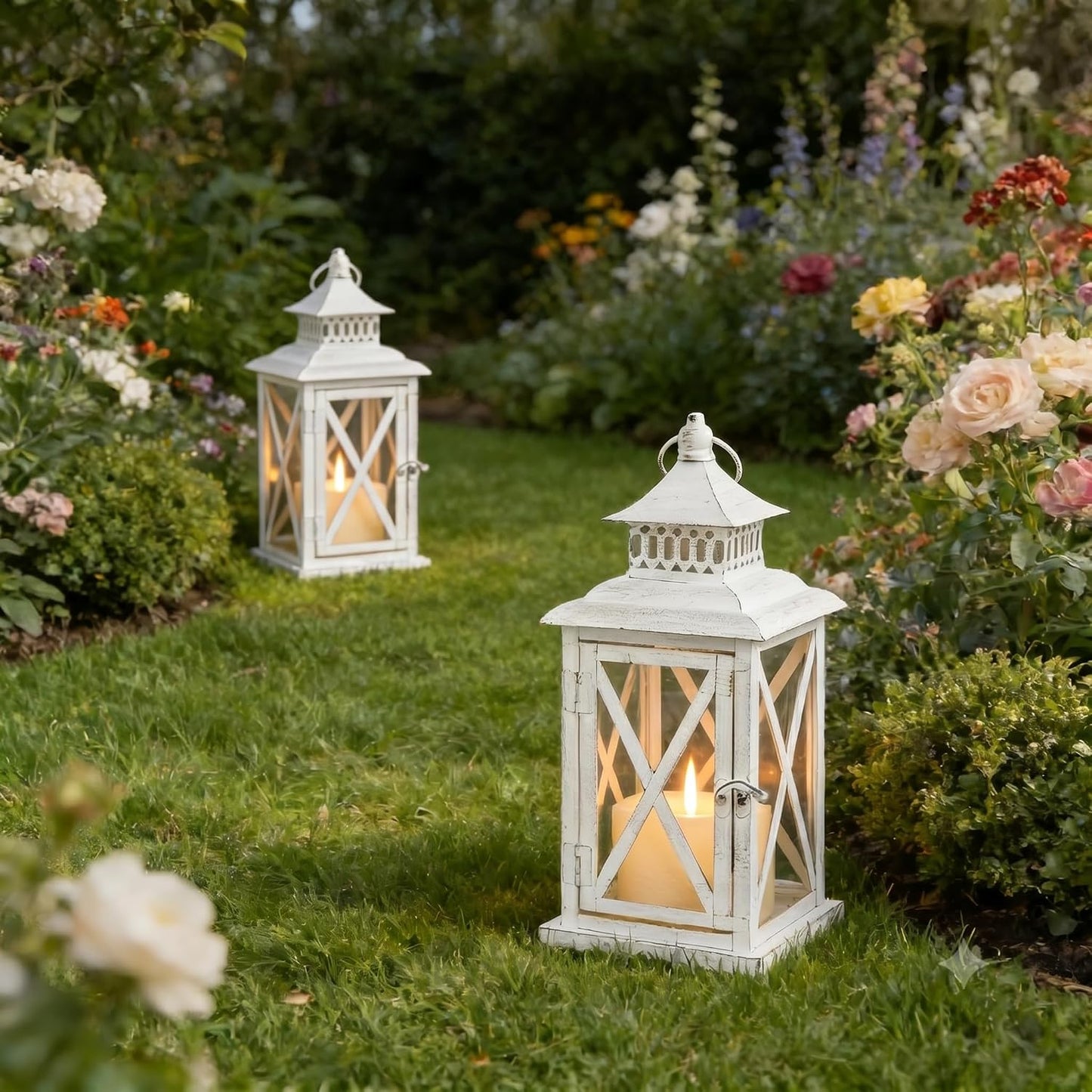 DECORKEY Farol decorativo para interiores y exteriores, 2 piezas de...