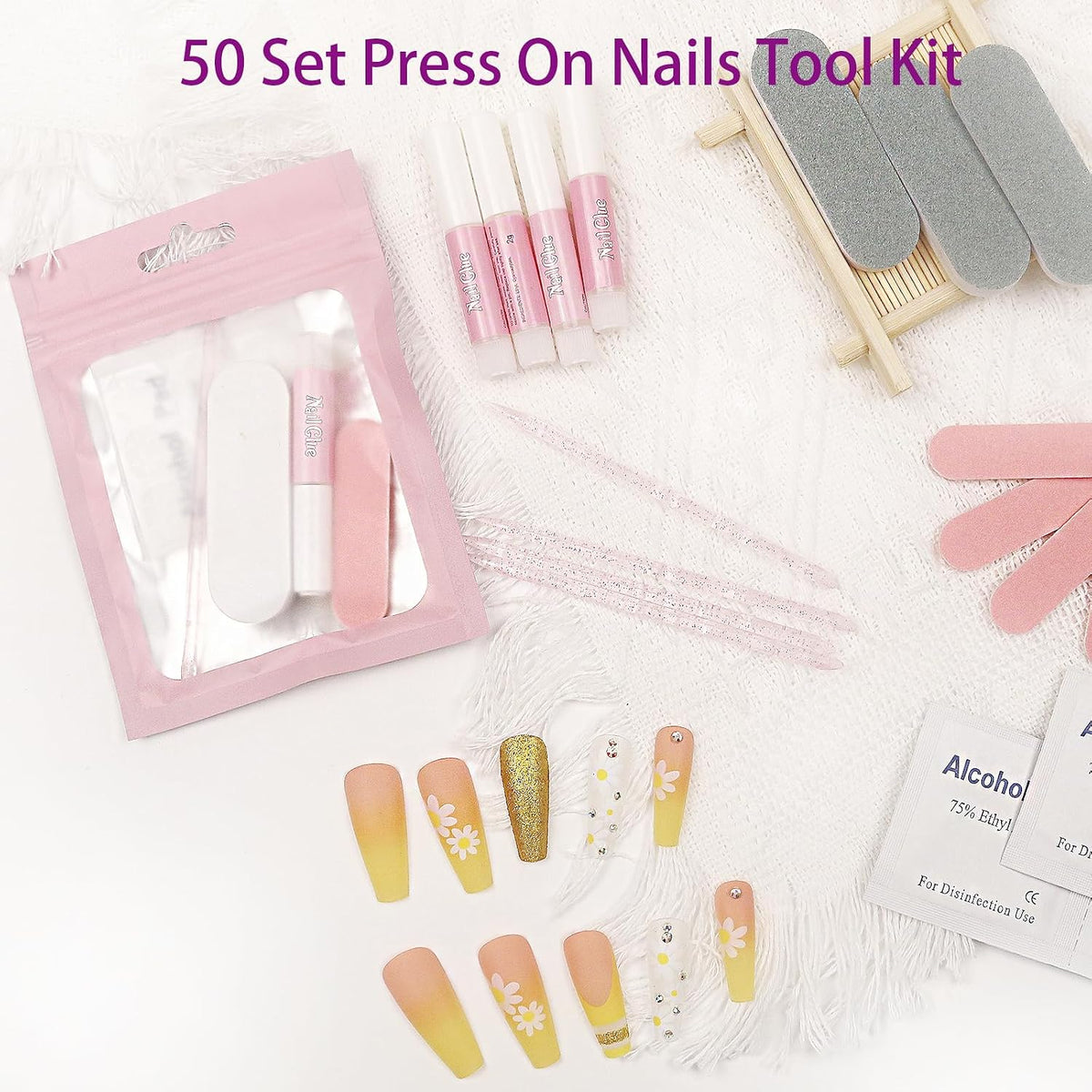 Juego de 50 herramientas de uñas a presión: kit de preparación de u...