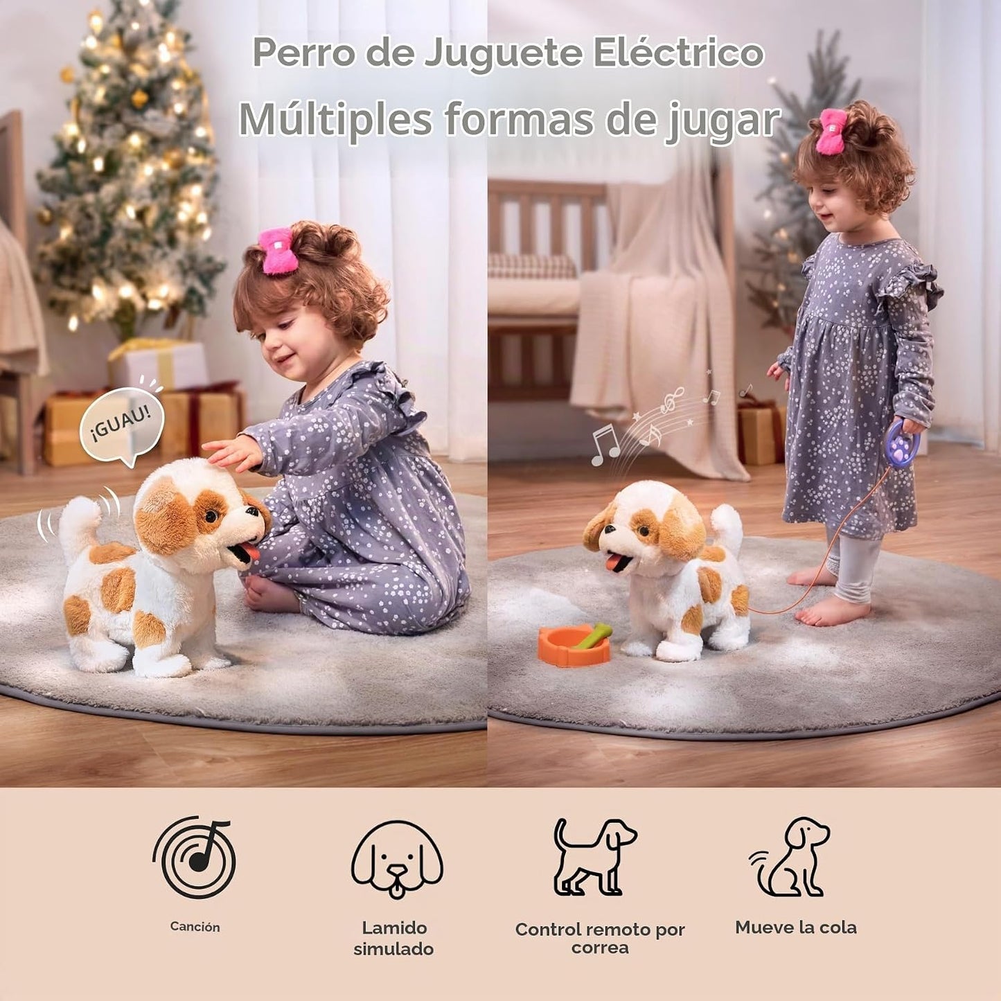 OR OR TU Juguete de perro caminando y ladrando con correa de contro...