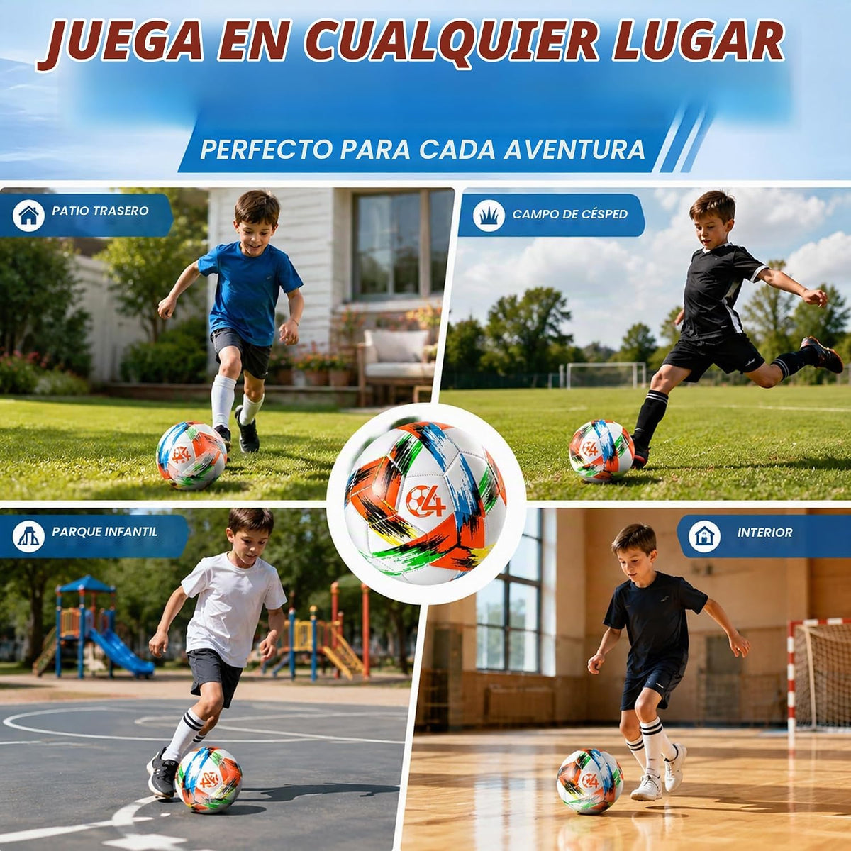 Innotoys Balón de fútbol tamaño 5, tamaño 4, tamaño 3, desinflado,...