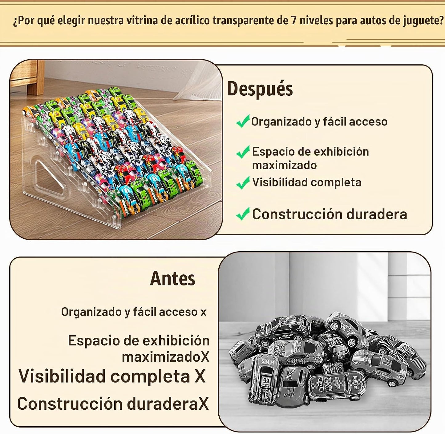 SHASHIDI Paquete de 1 estante de exhibición de acrílico transparent...
