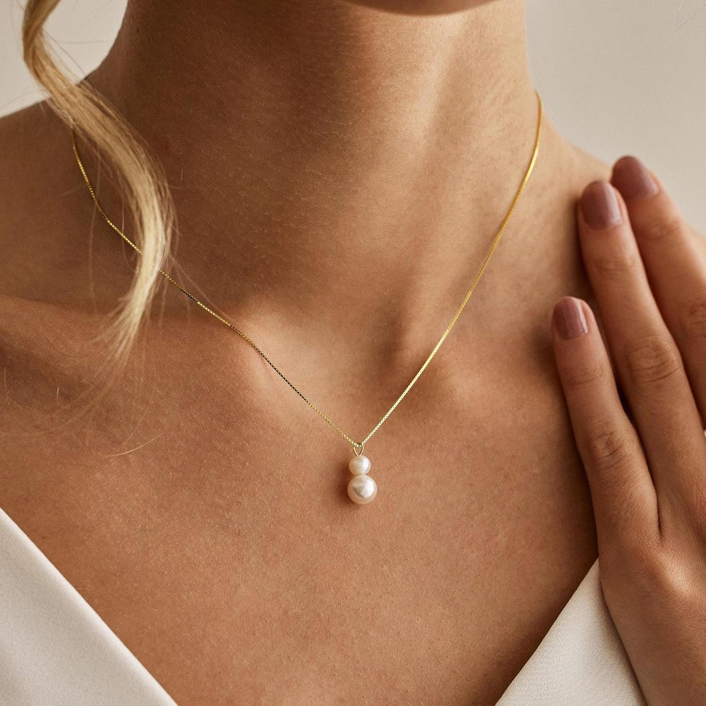 Decholly - Collares de perlas doradas para mujer, a la moda. Collar...