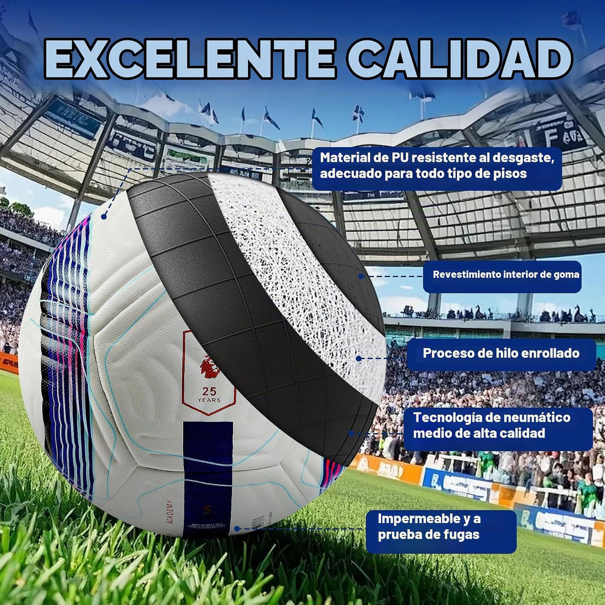 Balón de fútbol Academy tamaño 5