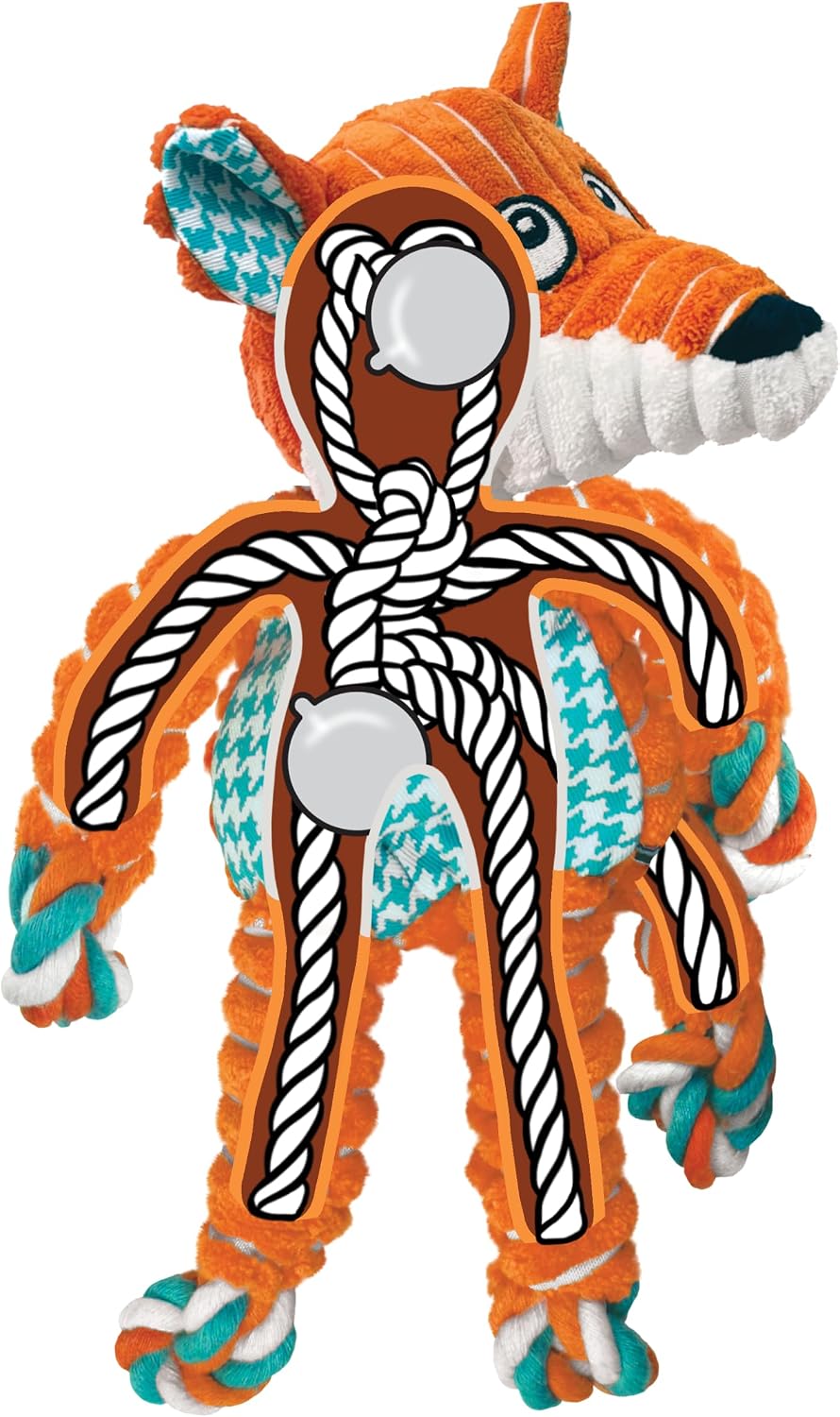 KONG Floppy Knots - Juguete de cuerda anudada para perros que atrae...