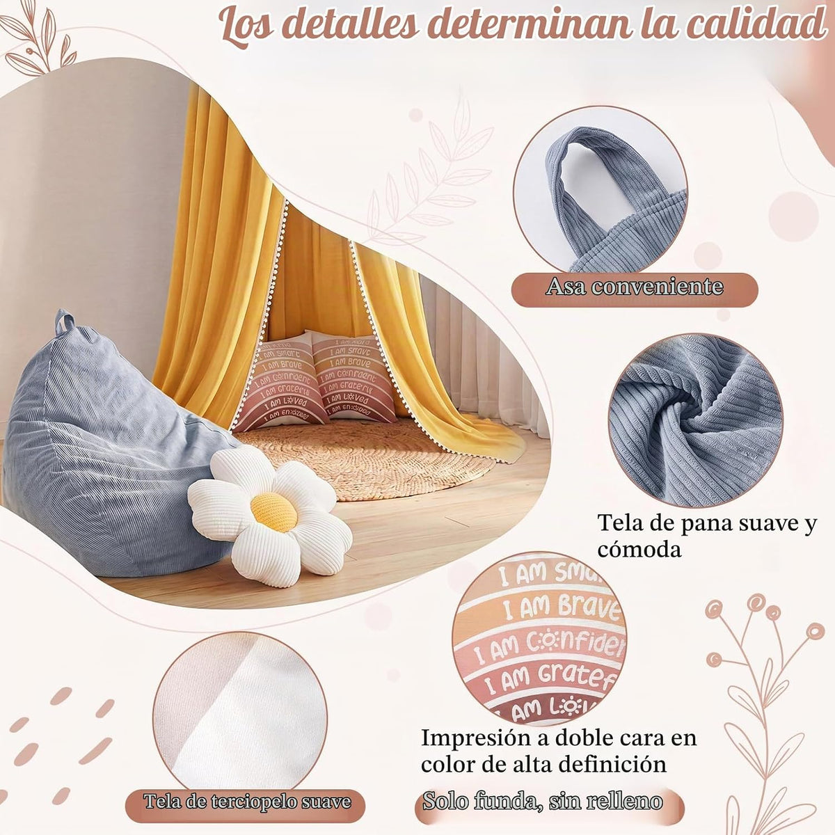 Hillsuren Juego de 5 piezas para niños, juego de esquina de lectura...