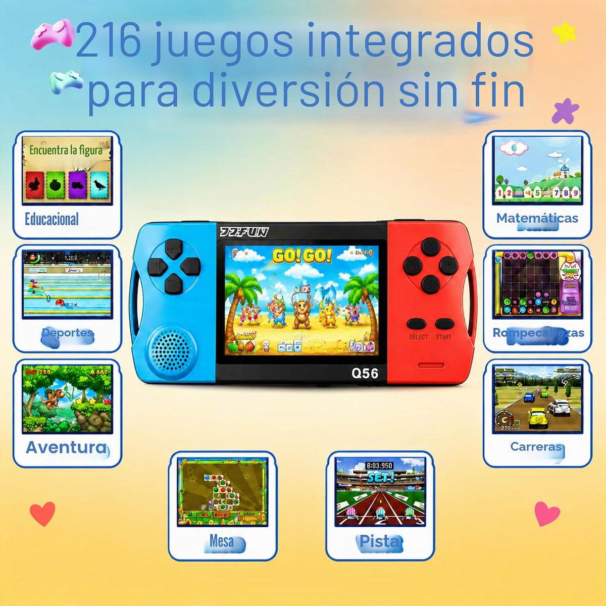 Juegos de mano para niños con pantalla grande IPS de 3.5 pulgadas i...