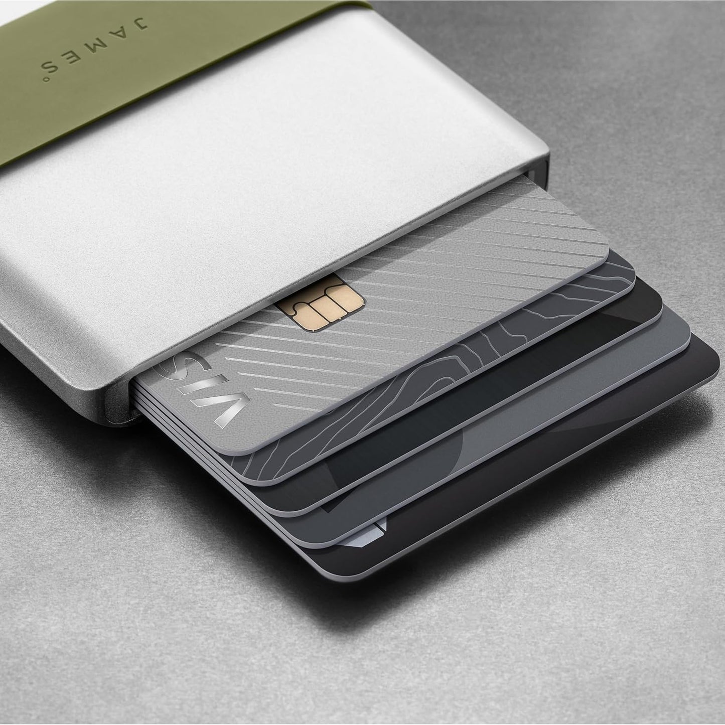 JAMES° La cartera minimalista de aluminio mecanizado CNC para hombr...