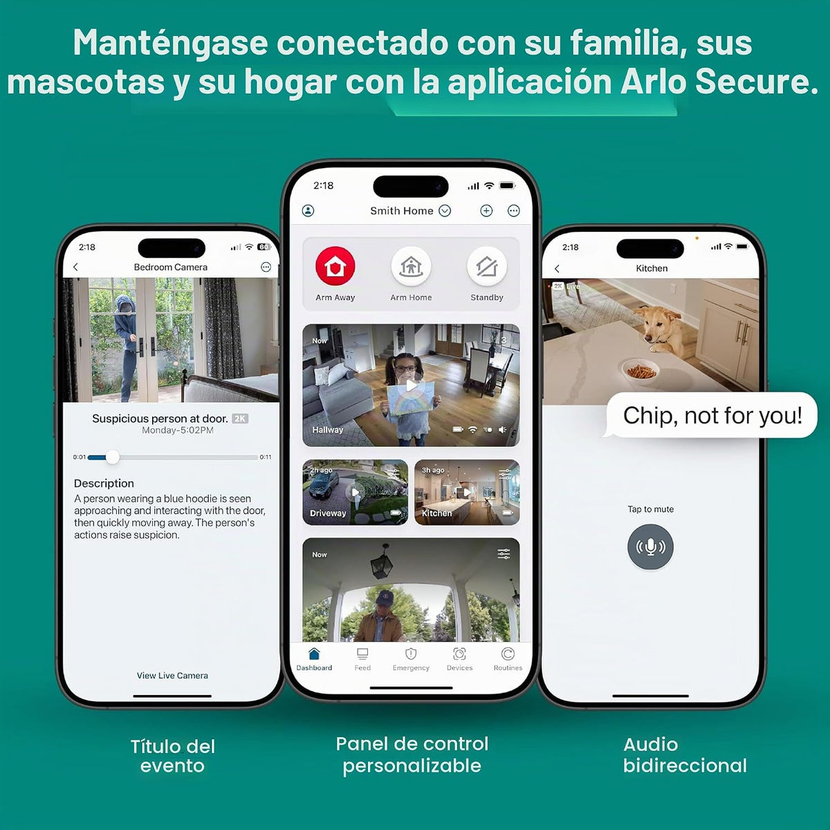 Arlo Essential - Cámara de seguridad con zoom panorámico e inclinac...