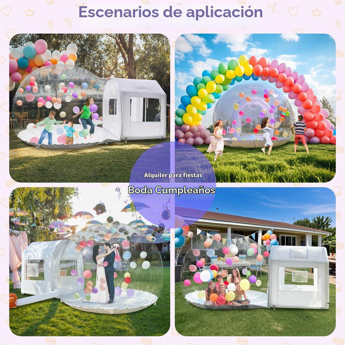Cúpula inflable de la casa de la burbuja de 10ft para los niños, ti...