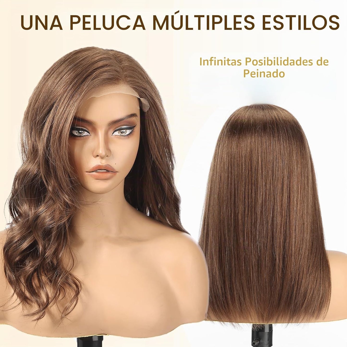 Wear but free KKU - Pelucas de cabello 100% humano para mujer, pelu...