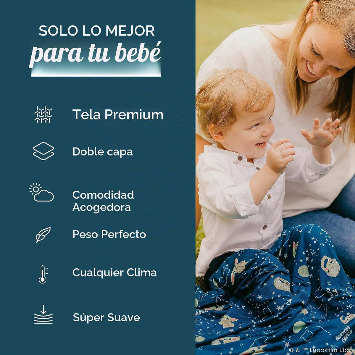 Milk Snob Star Wars Manta Envolvente para Bebé Niño y Niña, Suave d...