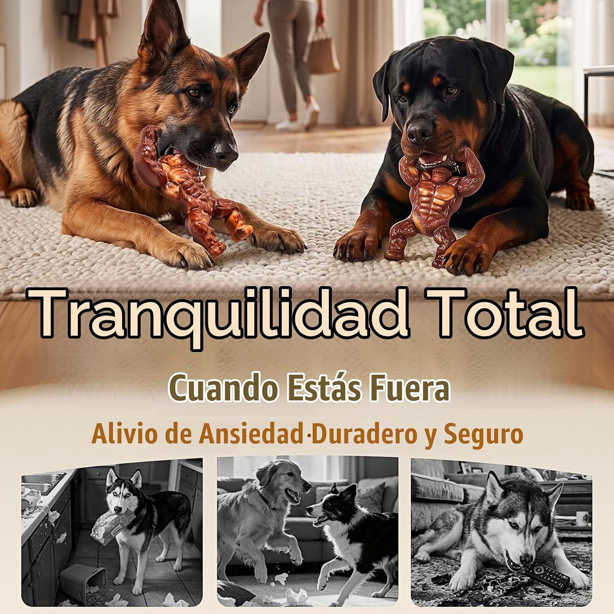 PETSTA Juguetes indestructibles para perros masticadores agresivos,...