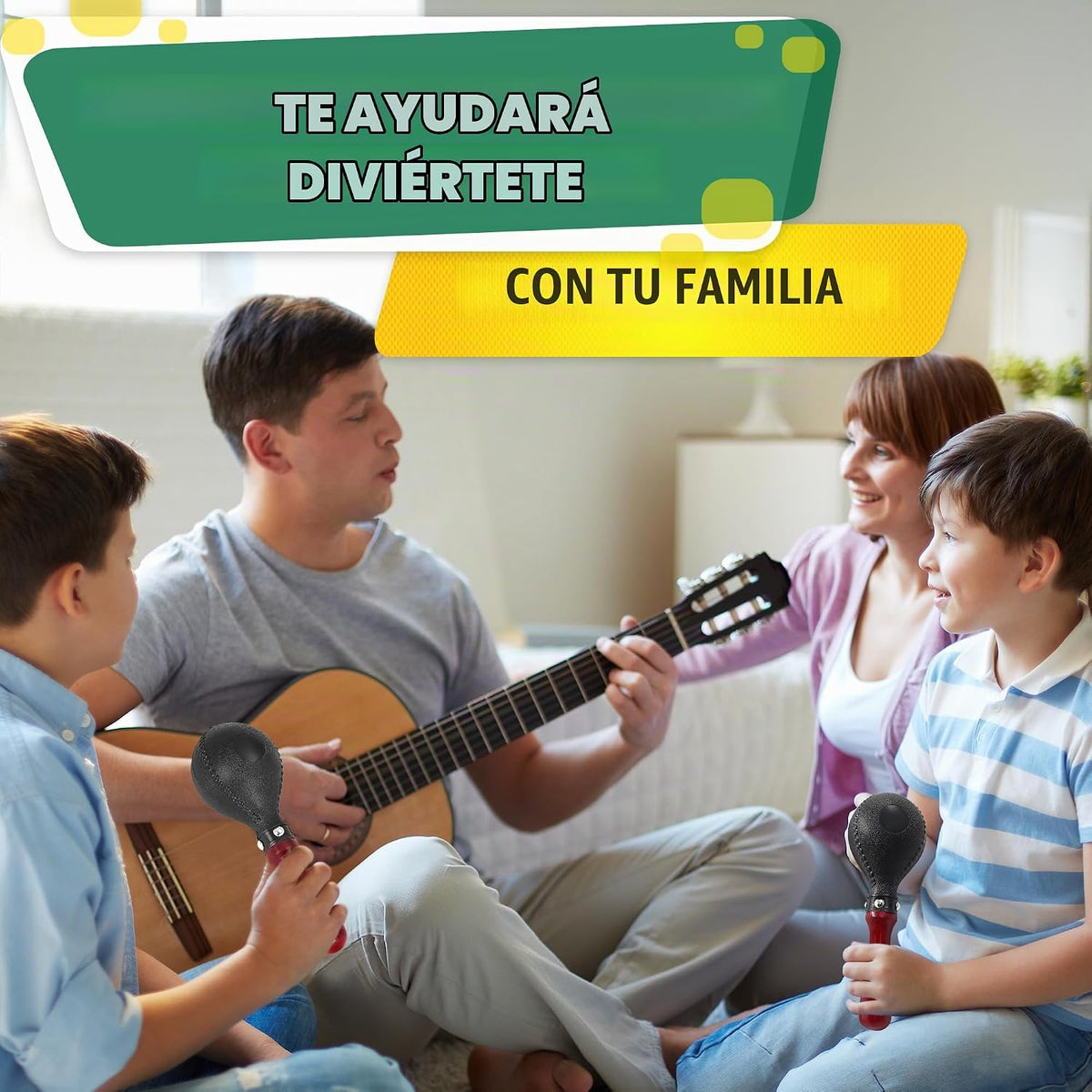 Maracas para adultos y niños, 2 piezas, 10.2 pulgadas, plástico ABS...