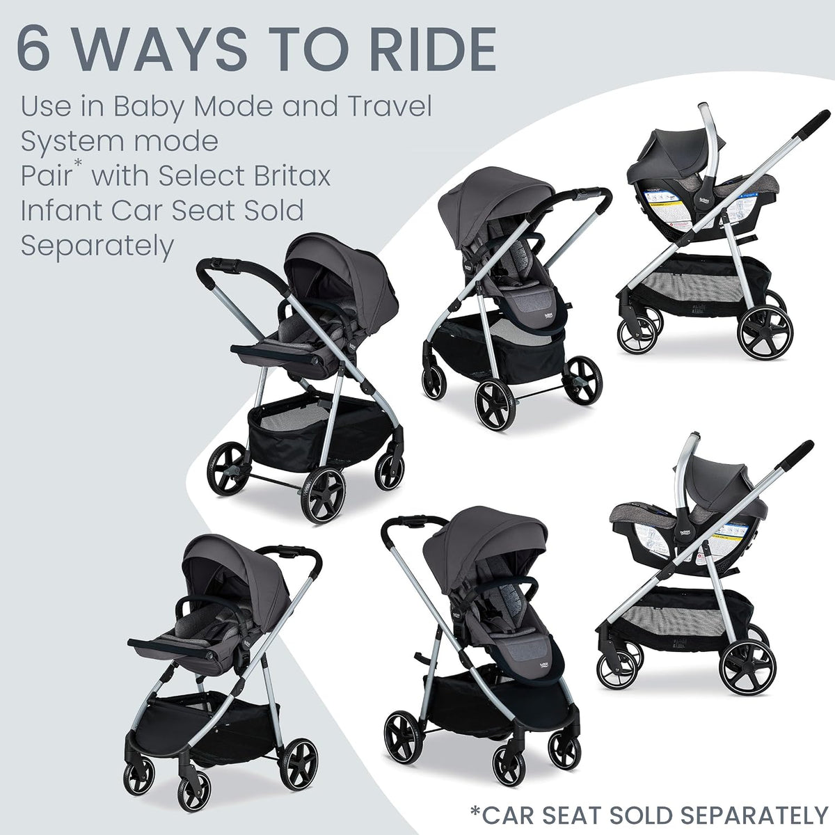 Britax Grove™ Cochecito Modular, Cochecito Ligero con Inserto CozyF...