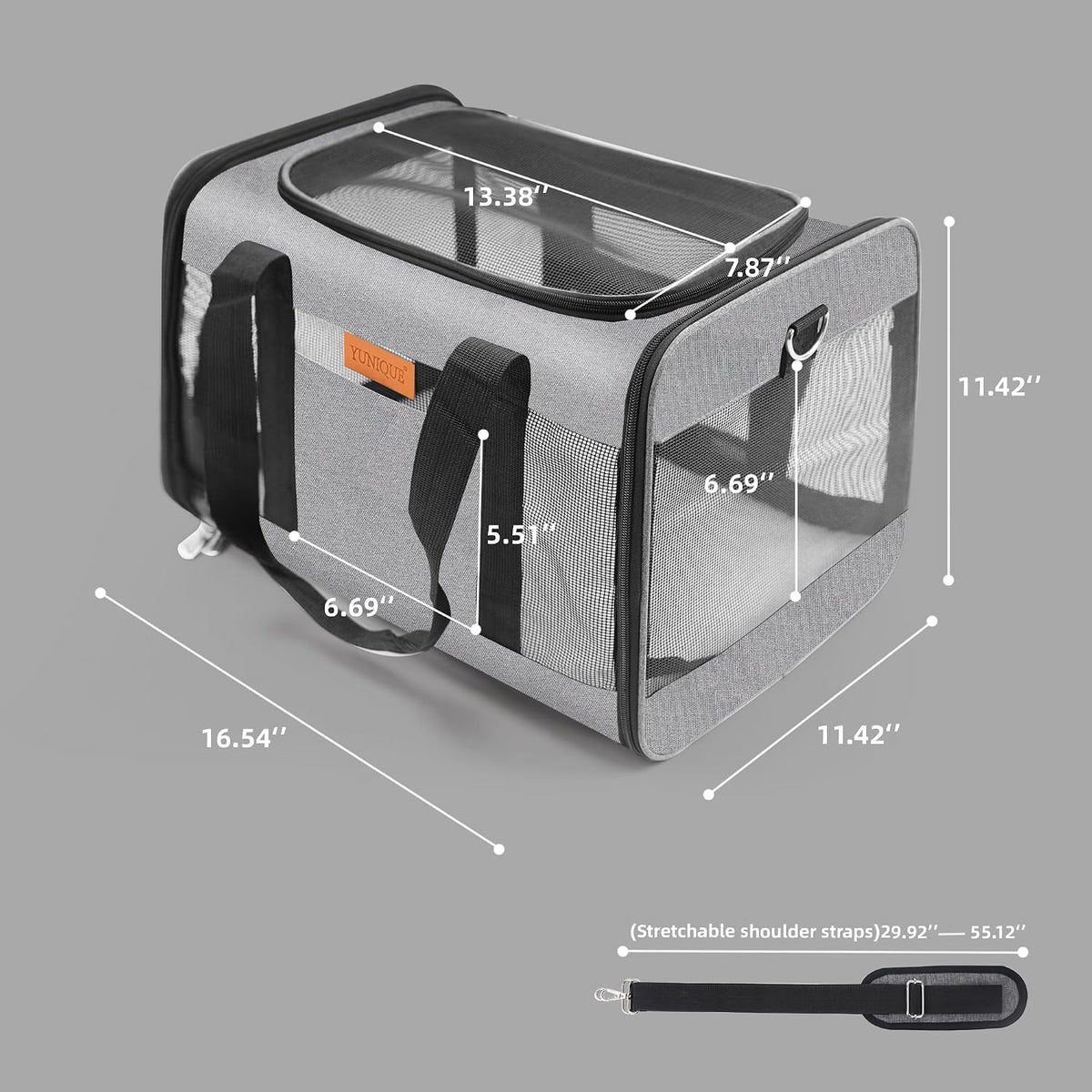 YUNIQUE Transportador de gatos y perros de lados suaves para mascot...