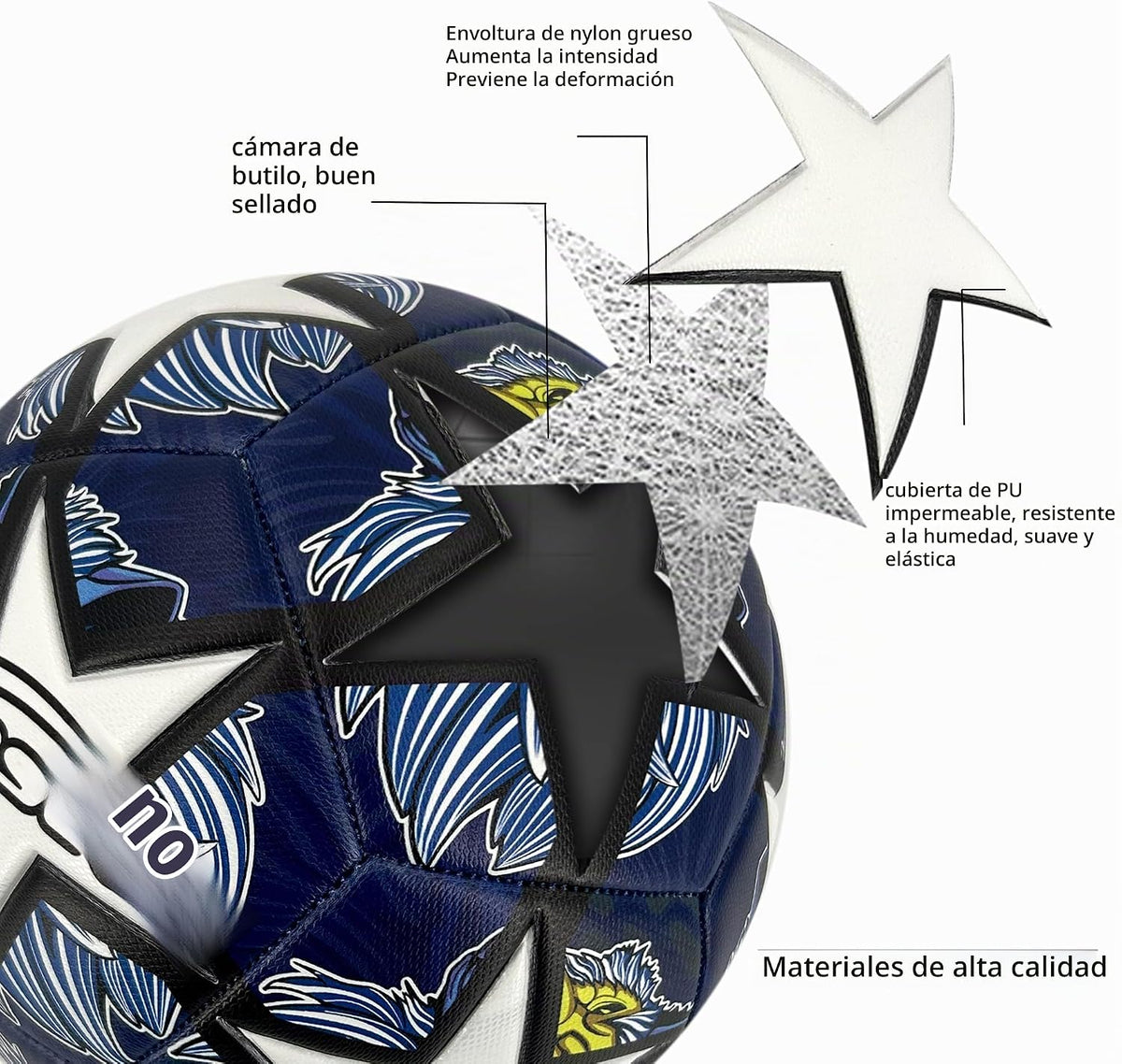 Senston Balón de fútbol talla 3 y talla 4 y talla 5 para niños y ad...