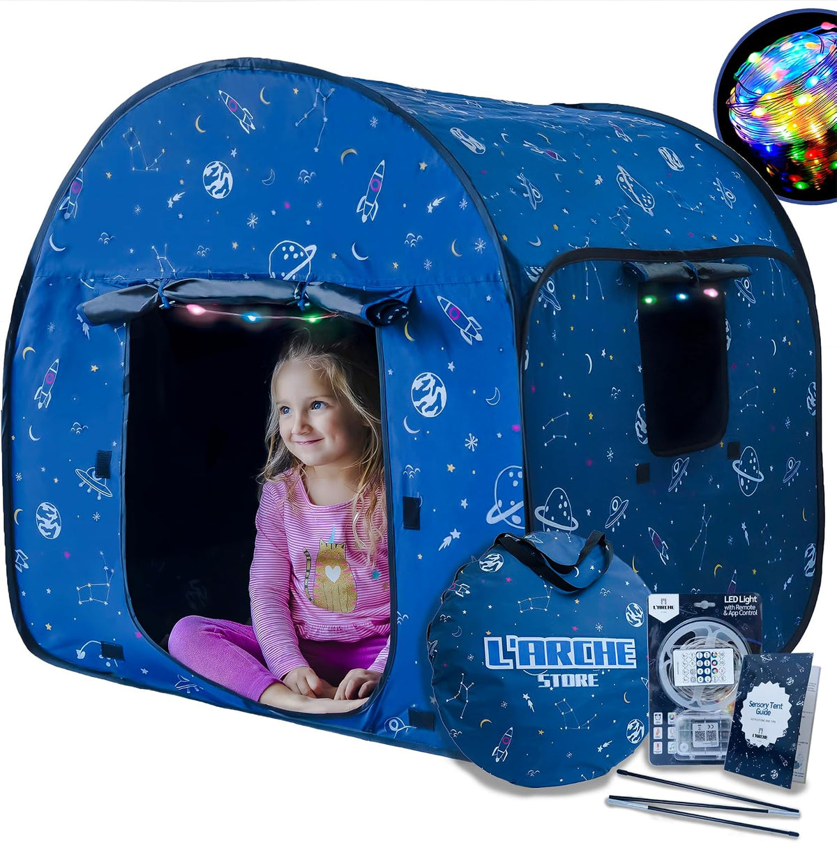 L\u2019ARCHE Tienda Sensorial para Niños con Luces LED y Oscurecimi...