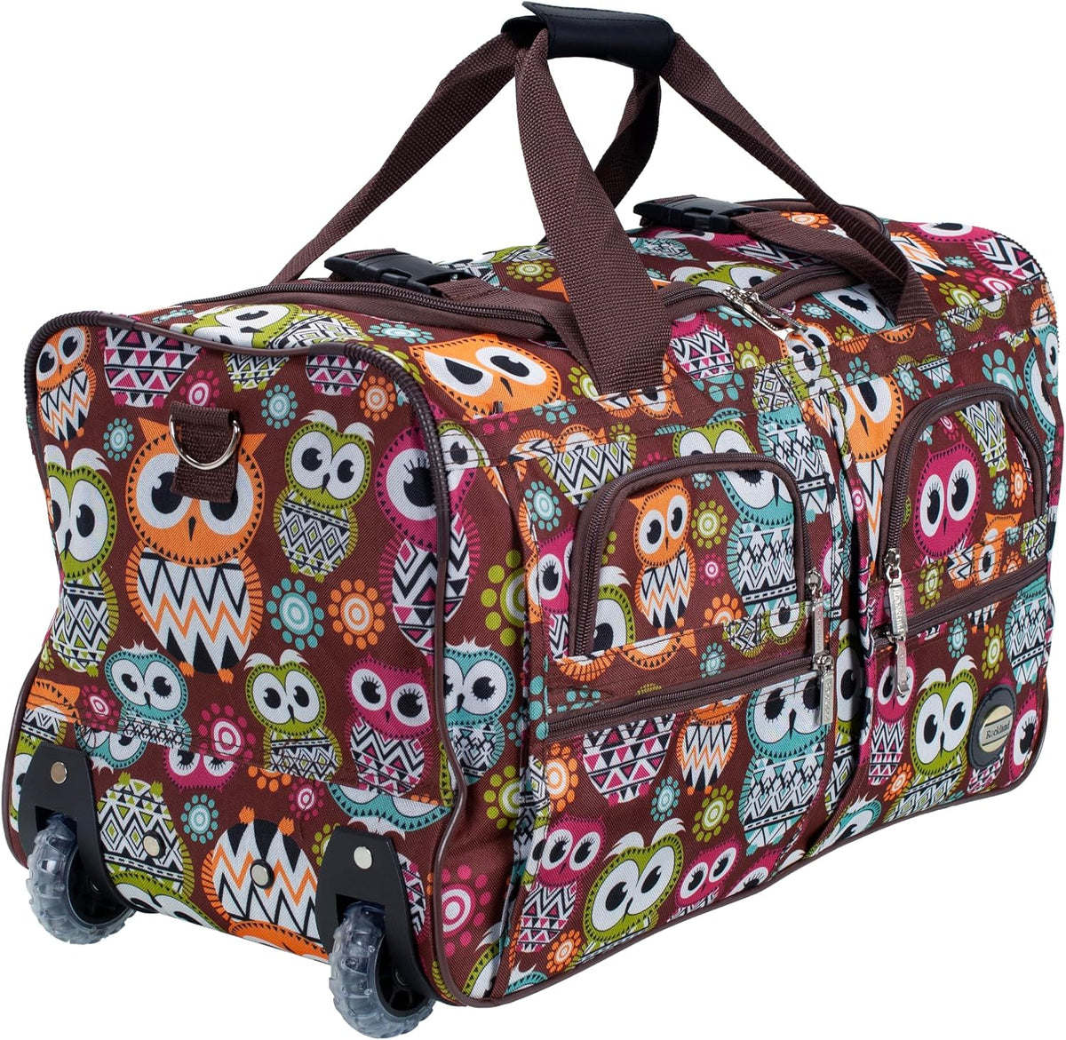Rockland Bolsa de lona con ruedas, negra, 22"