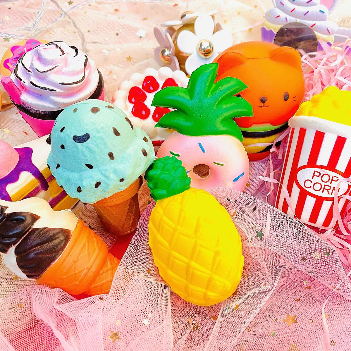 Slow Rising Jumbo Squishies - Paquete de 9 juguetes suaves Kawaii S...