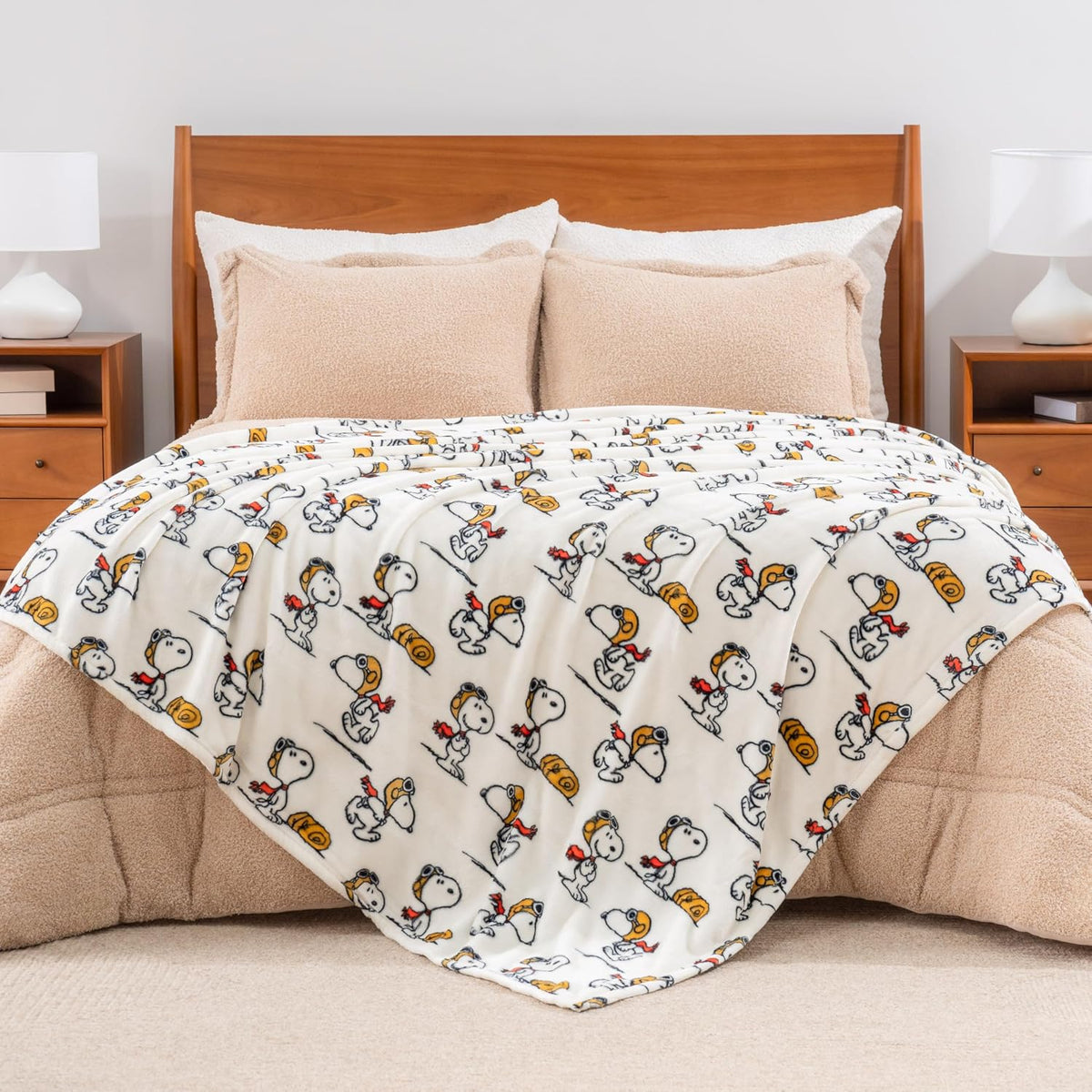Berkshire Blanket Peanuts® VelvetLoft® - Manta de felpa de Snoopy c...
