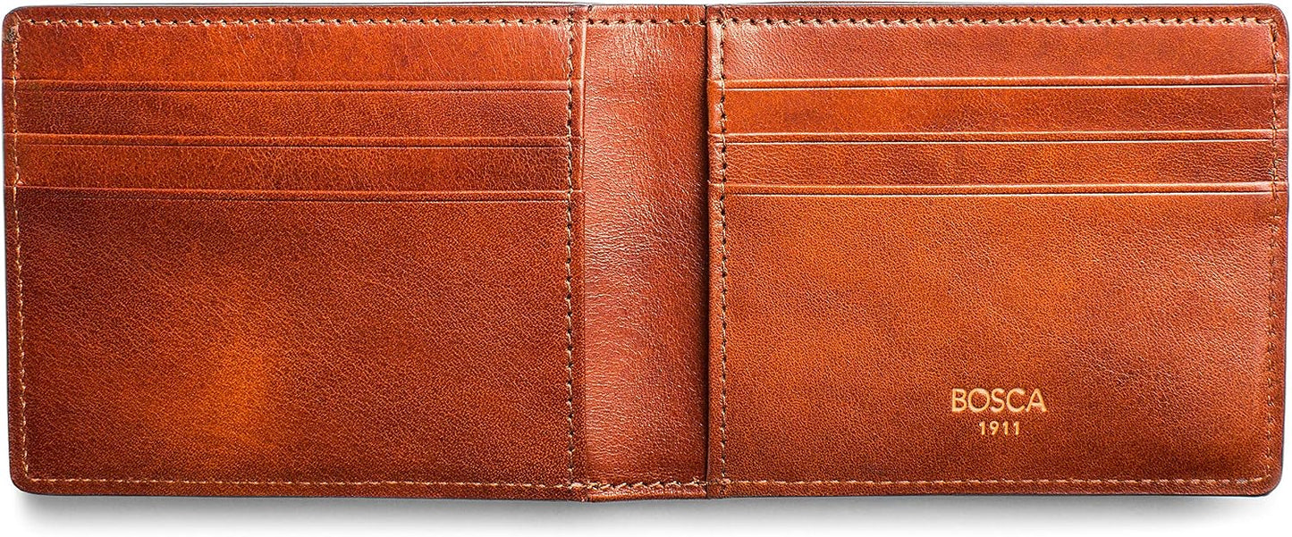 Bosca Billetera pequeña de cuero plegable para hombre, Ámbar, Colec...