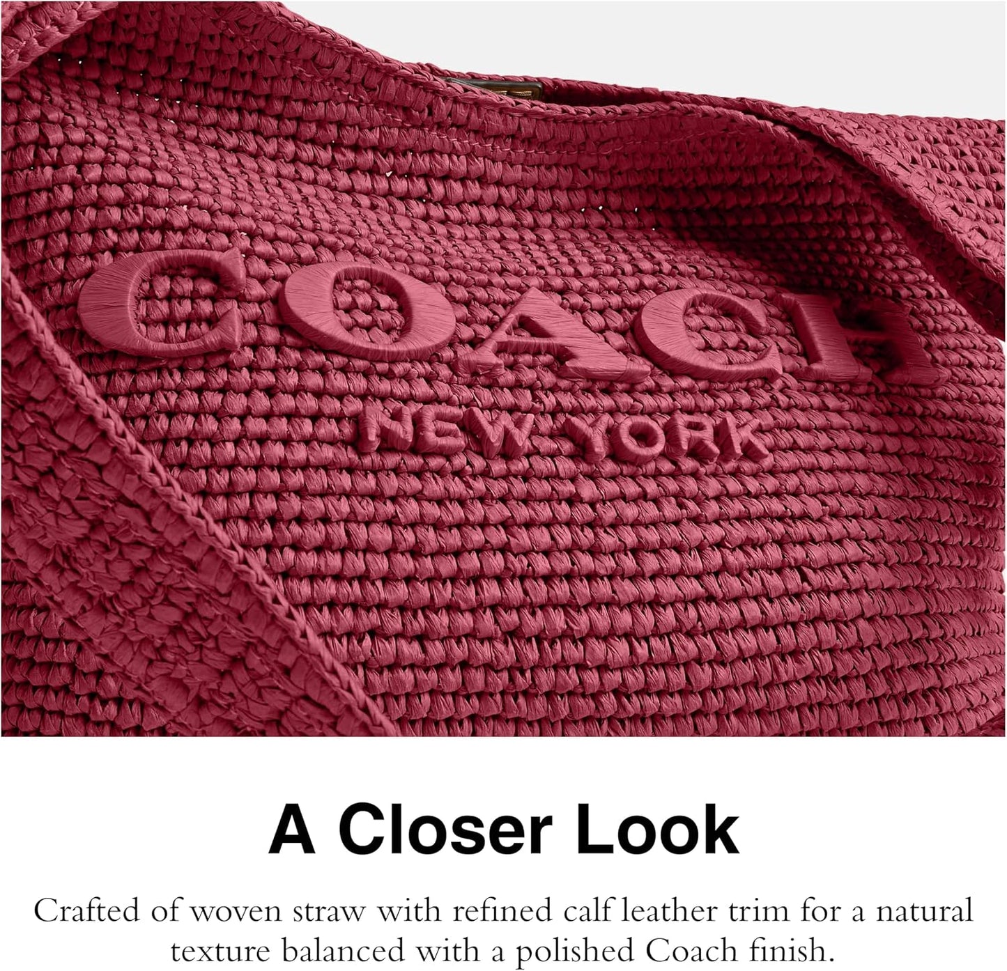 COACH Bolso bandolera Brooklyn de 28 pulgadas de paja